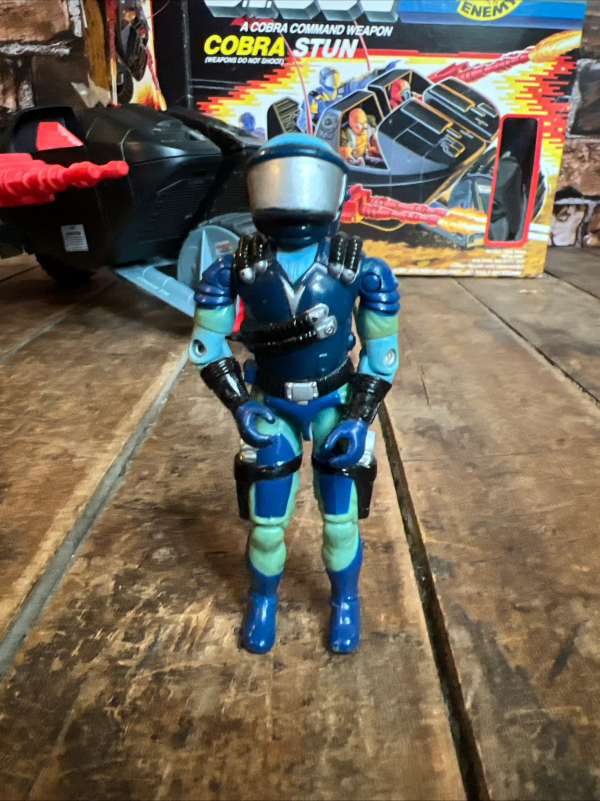 1986 Hasbro GI JOE- Cobra Stun & Motor Viper Pilot Action Figure - Original Box