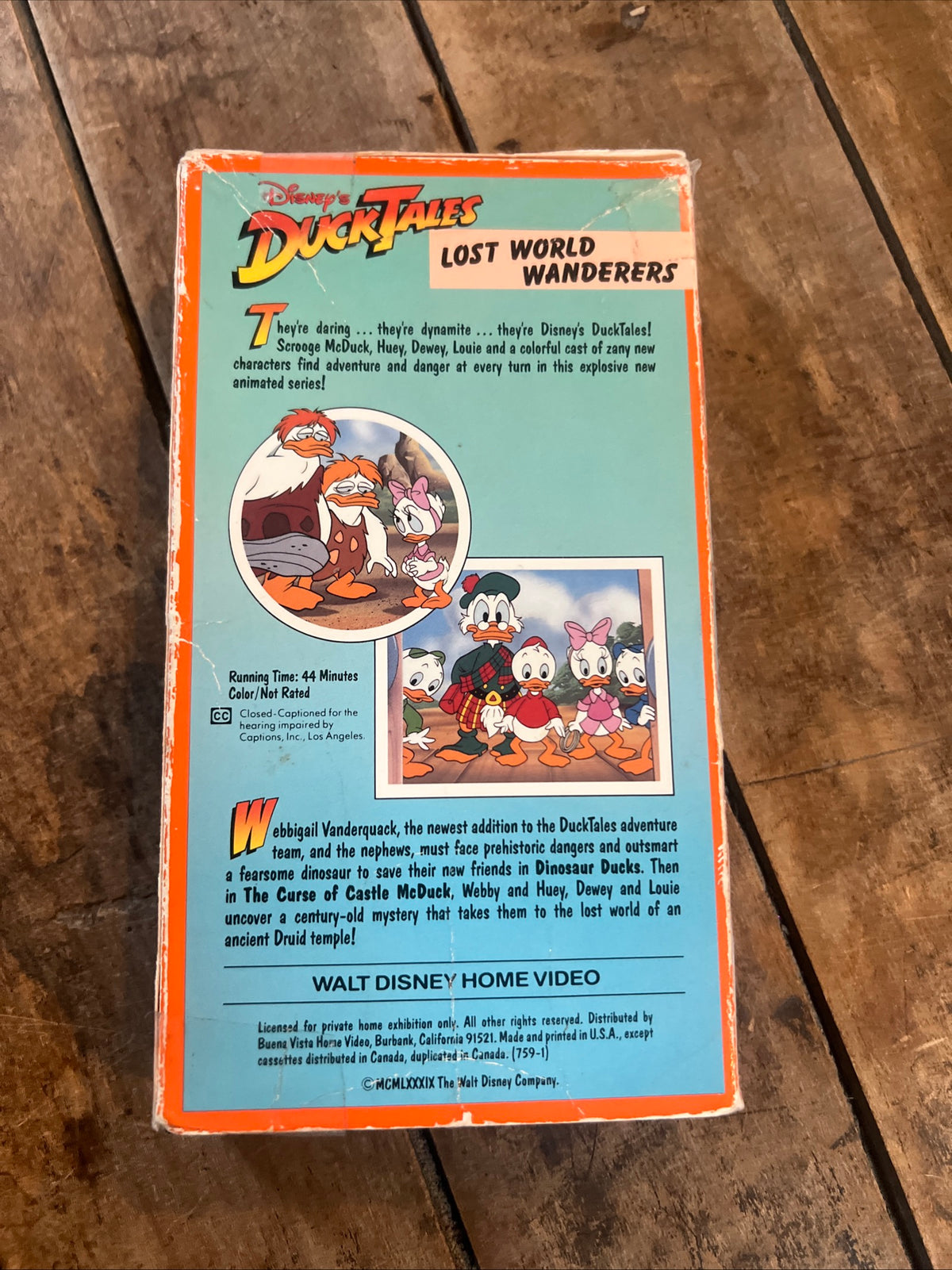 DuckTales Lost World Wanderers ( VHS 1989) Cartoon [G] Walt Disney Home Video