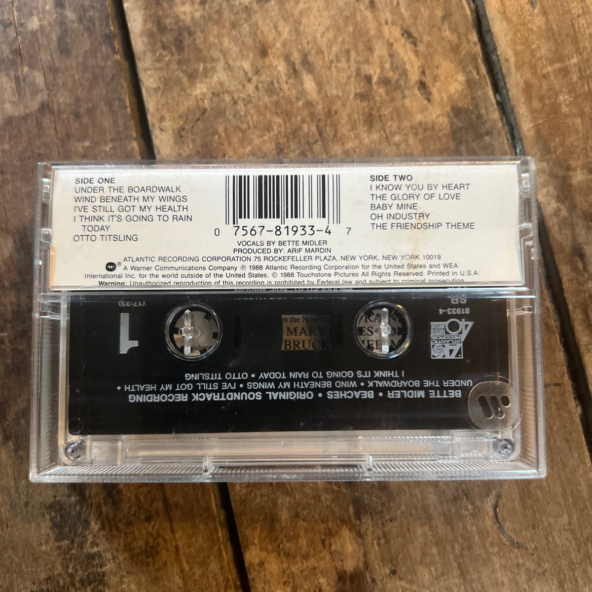 BEACHES ( Original Soundtrack) 1988 Atlantic Records - Cassette Tape Album