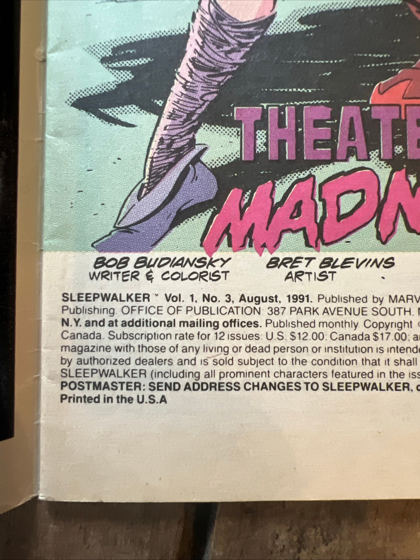 Sleepwalker #3 (1991) Marvel Comics - Newsstand Edition