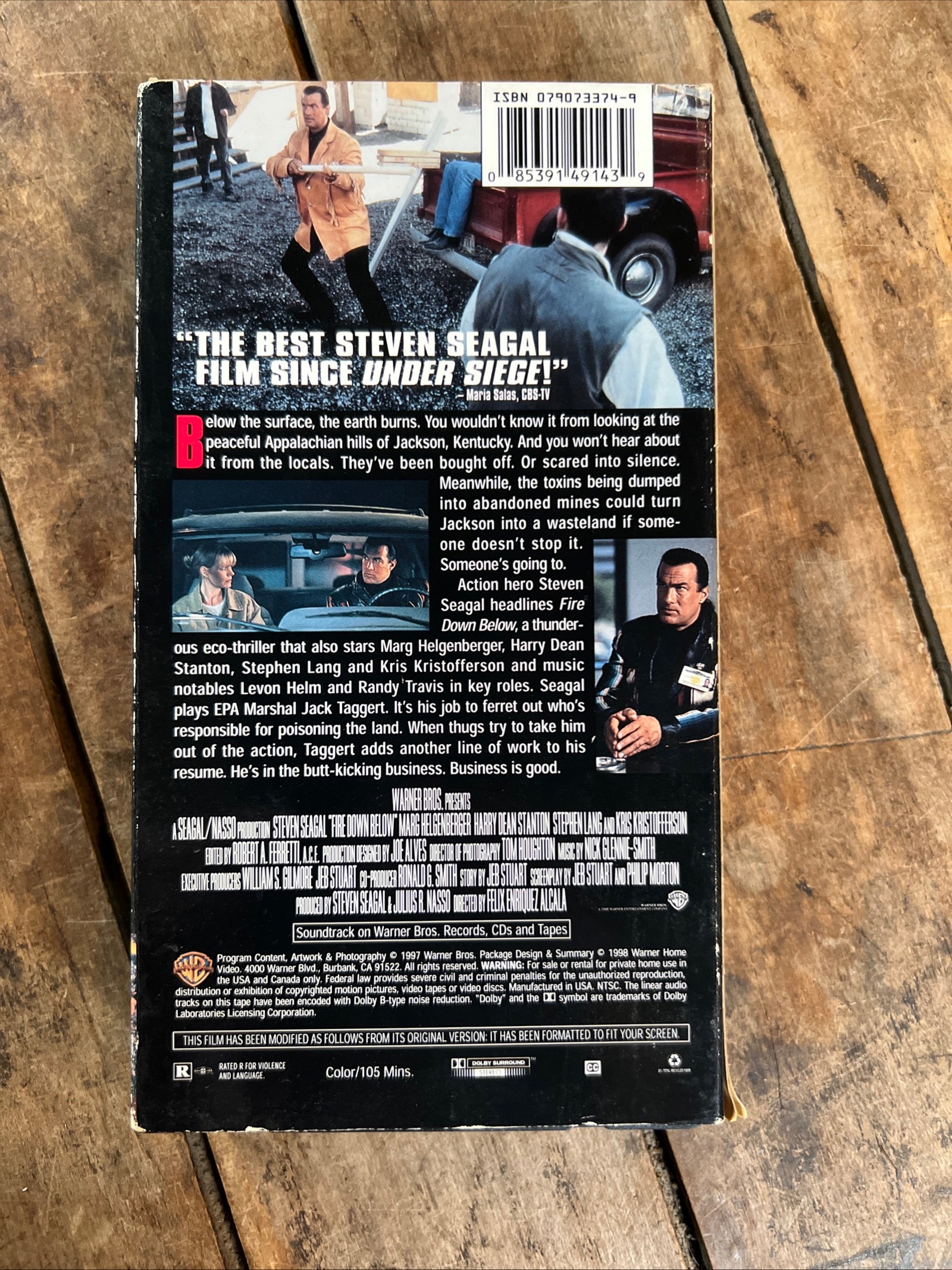 Fire Down Below ( VHS 1997 ) Action / Thriller [R] Starring Steven Seagal