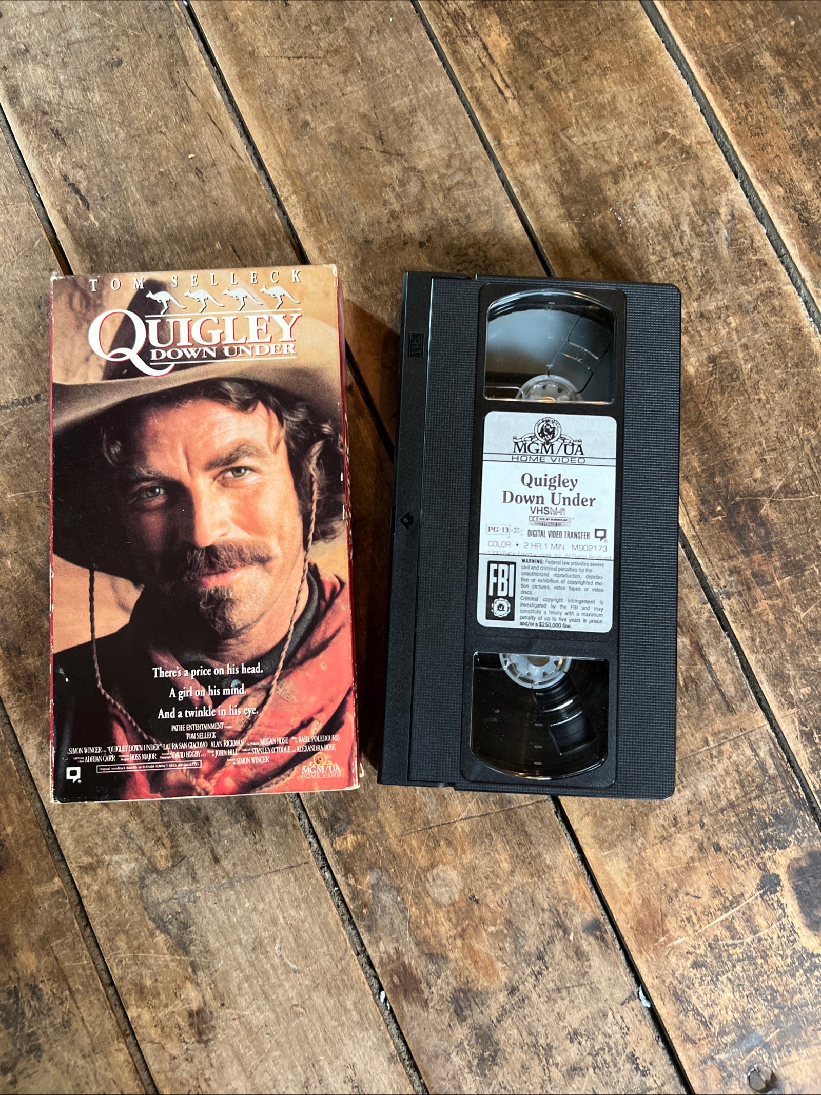 Quigley Down Under ( VHS 1990) Western / Adventure [PG-13] Starring Tom Selleck
