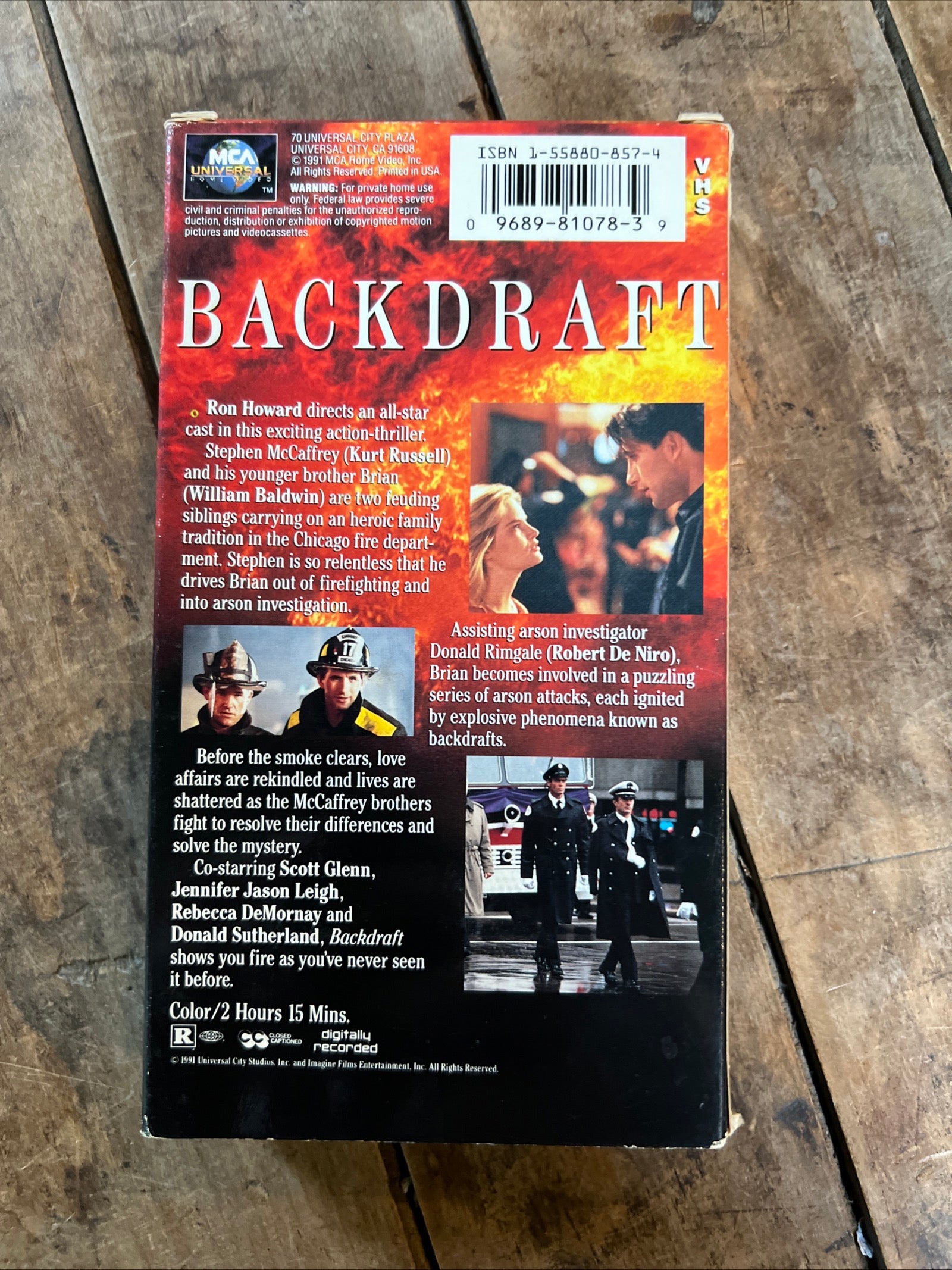 BACKDRAFT ( VHS 1991 ) Thriller / Adventure [R] Starring Kurt Russell