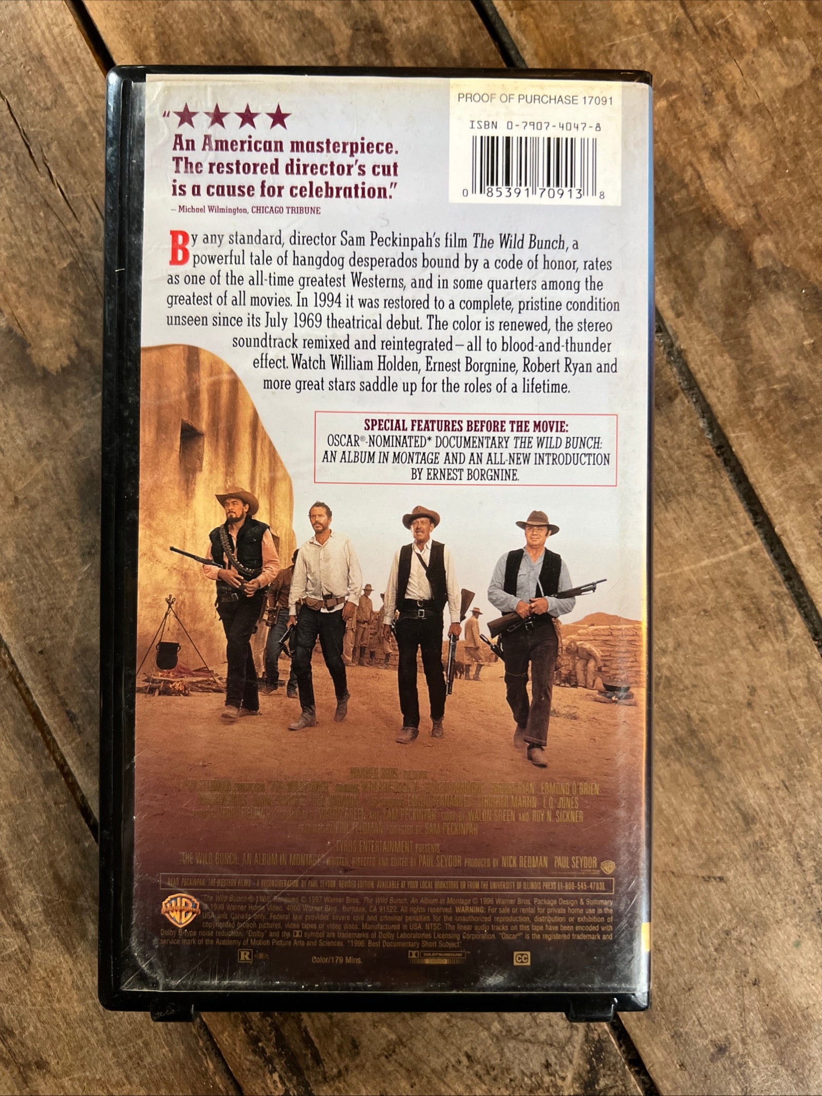 The Wild Bunch ( Clamshell VHS 1968 ) Western/ Action [R] Ernest Borgnine