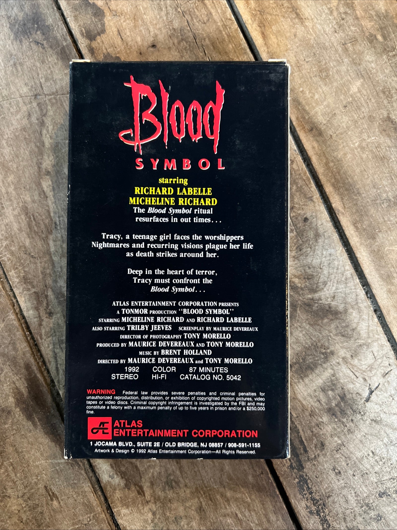 BLOOD SYMBOL ( VHS 1992 ) Horror / Cult [NR]