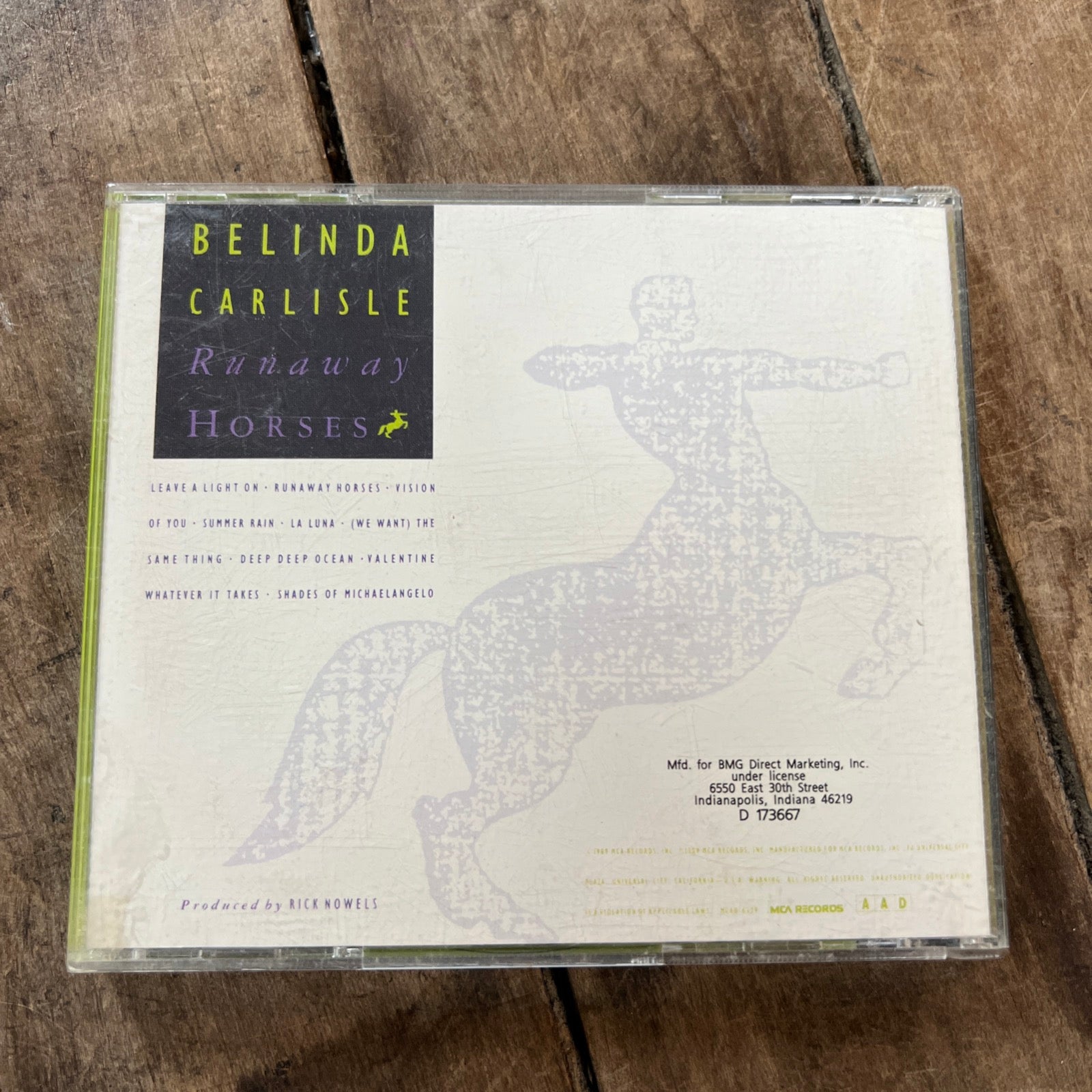 Belinda Carlisle - Runaway Horses - 1989 MCA Records - CD Album
