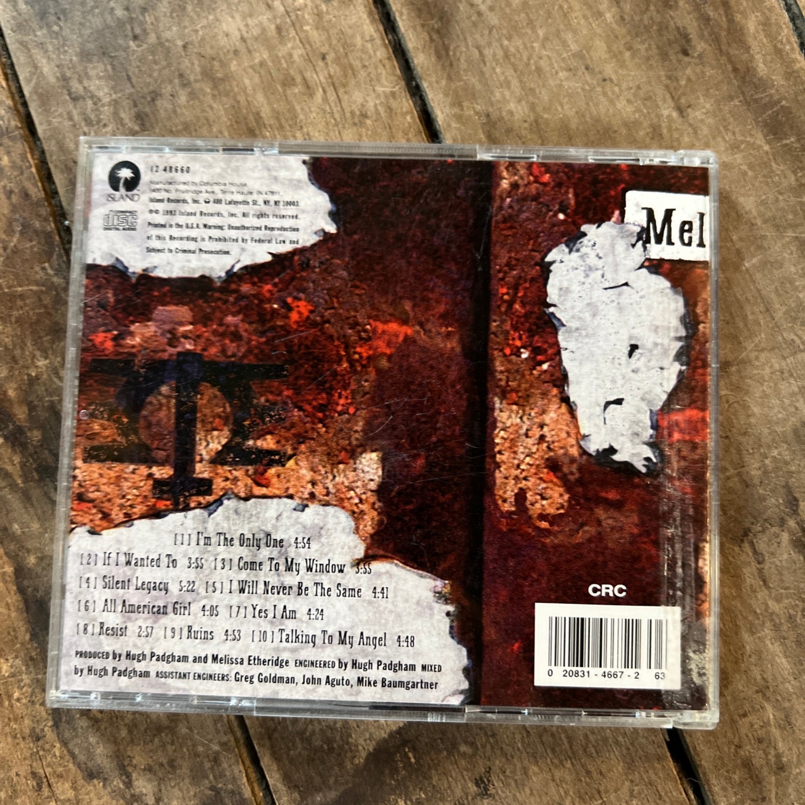 Melissa Etheridge - Yes I Am - 1993 Island Records - CD Album