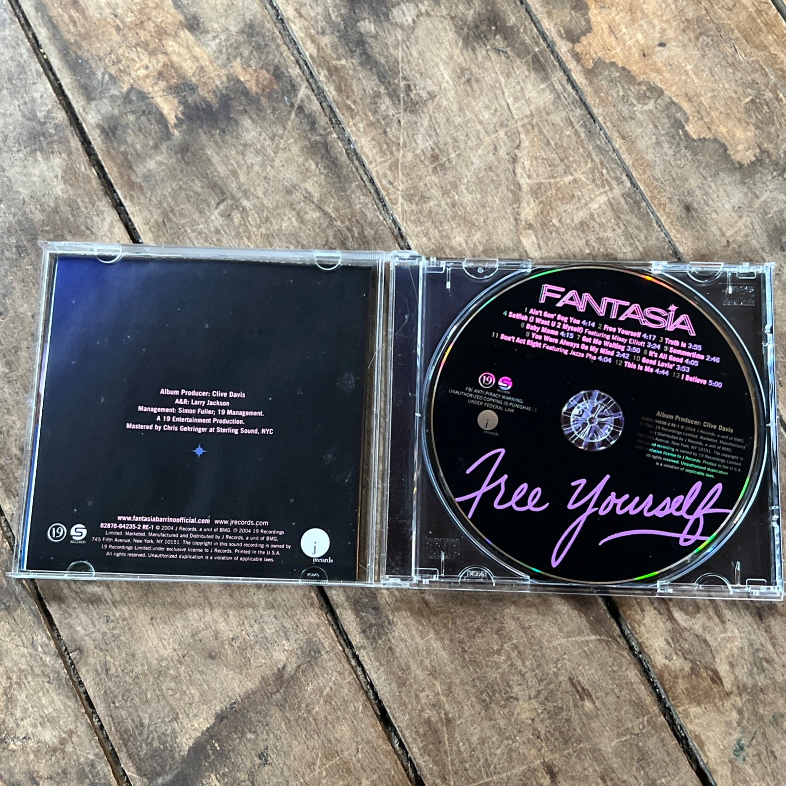 FANTASIA - Free Yourself - 2004 J Records - CD Album