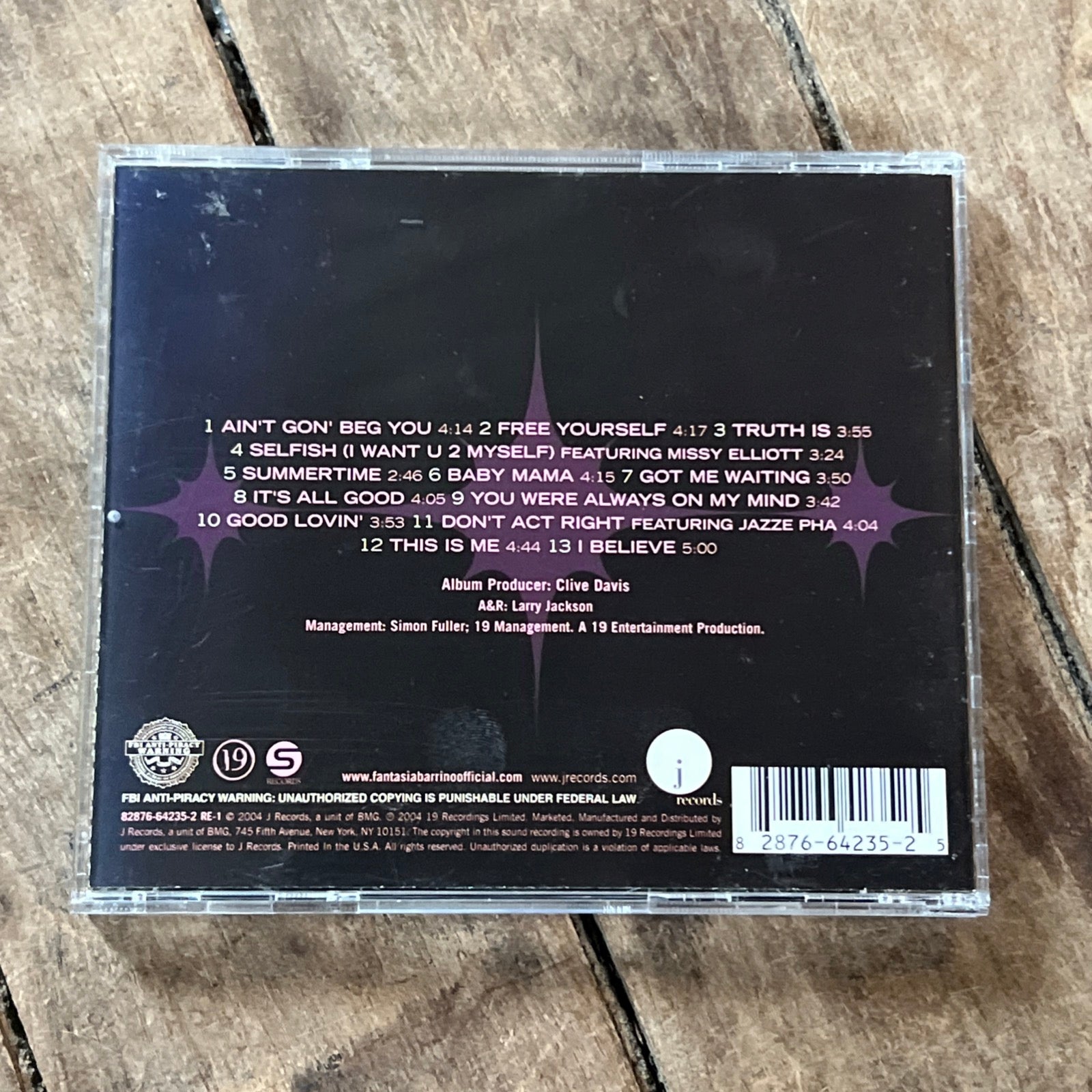 FANTASIA - Free Yourself - 2004 J Records - CD Album