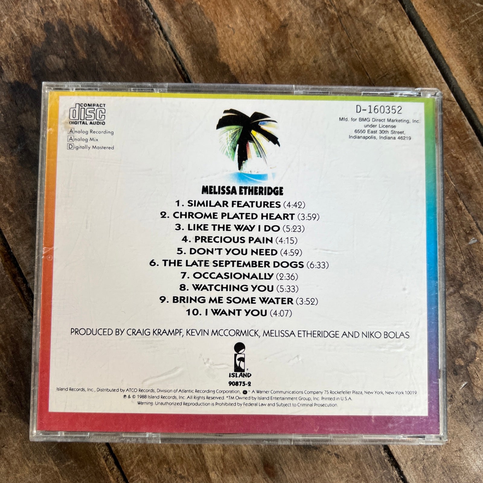 Melissa Etheridge - 1988 Island Records - CD Album