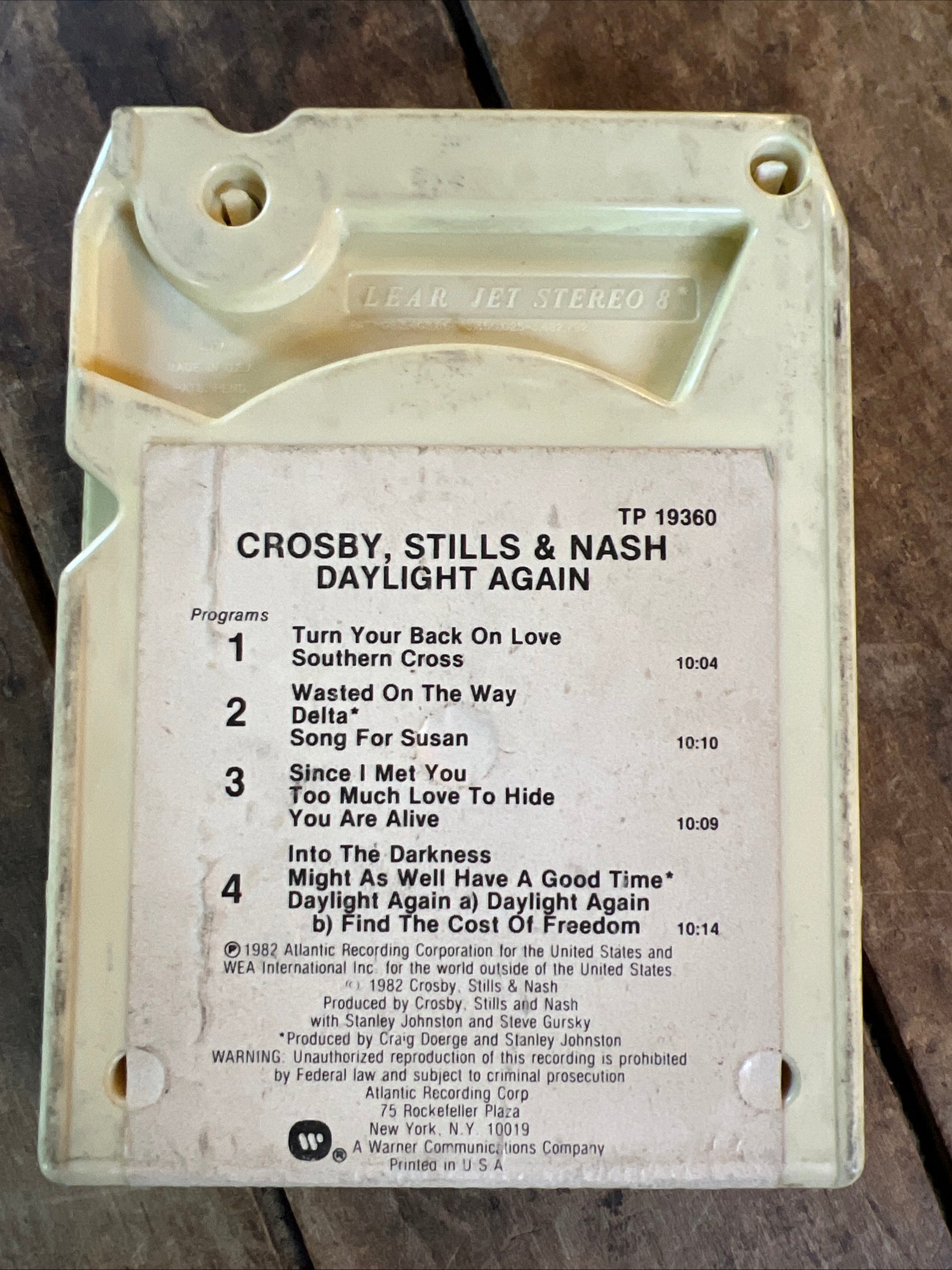 Crosby, Stills & Nash - Daylight Again - 1982 Atlantic Records - 8 Track Album