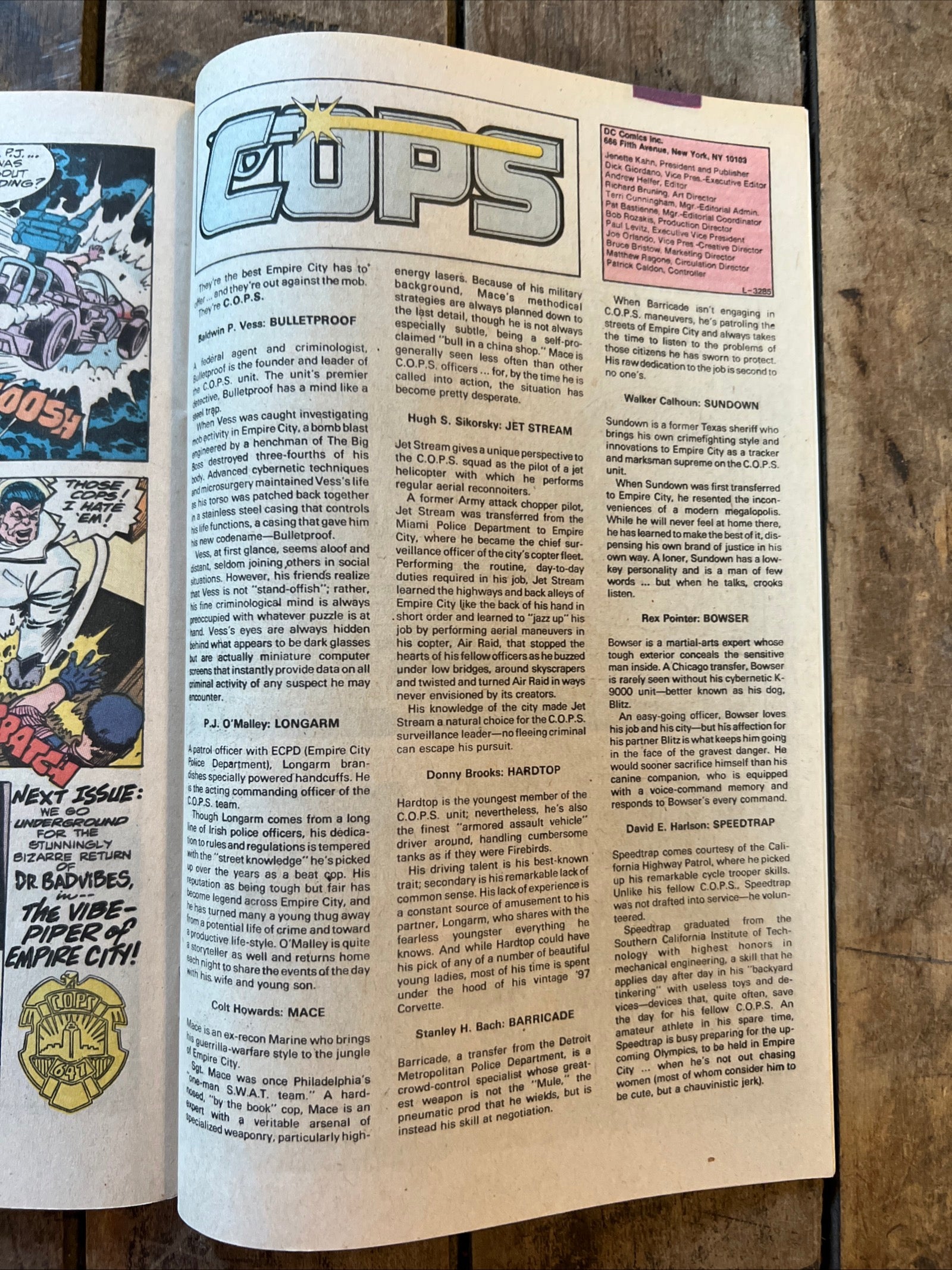 COPS #2 (1988) Bring On The Bad Guys - DC Comics