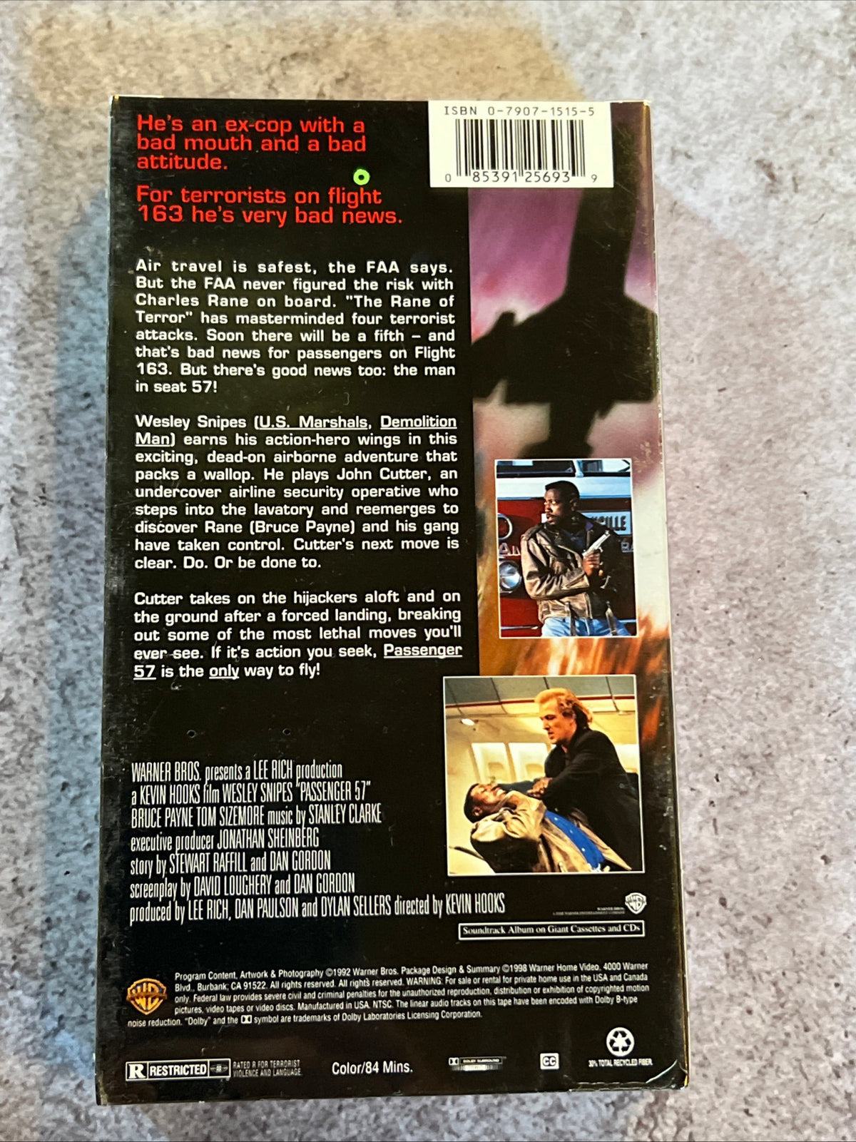 Passenger 57 ( VHS 1992 ) Action / Thriller [R] New Sealed - NOS - Wesley Snipes