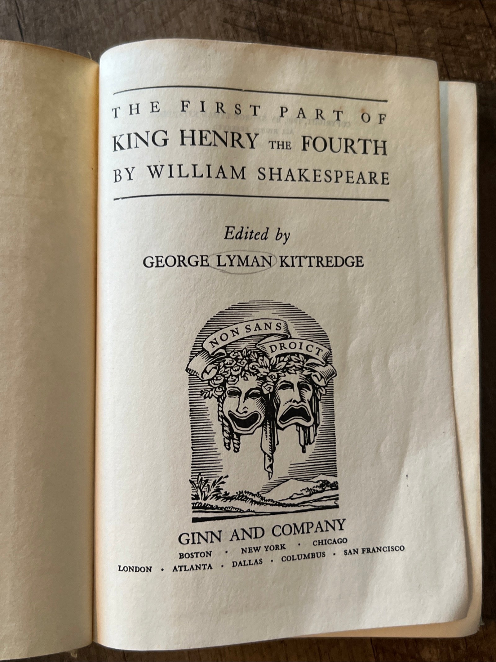 The First Part of King Henry IV by William Shakespeare (1940) Hardcover Book