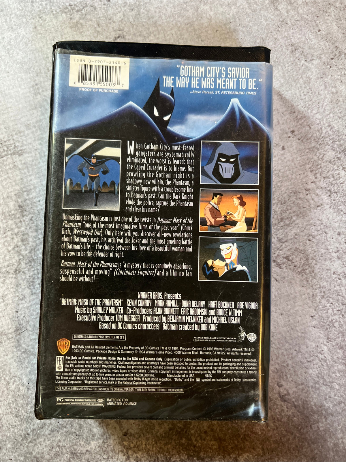 BATMAN : Mask Of The Phantasm ( VHS Clamshell 1993 ) Family / Action [PG]