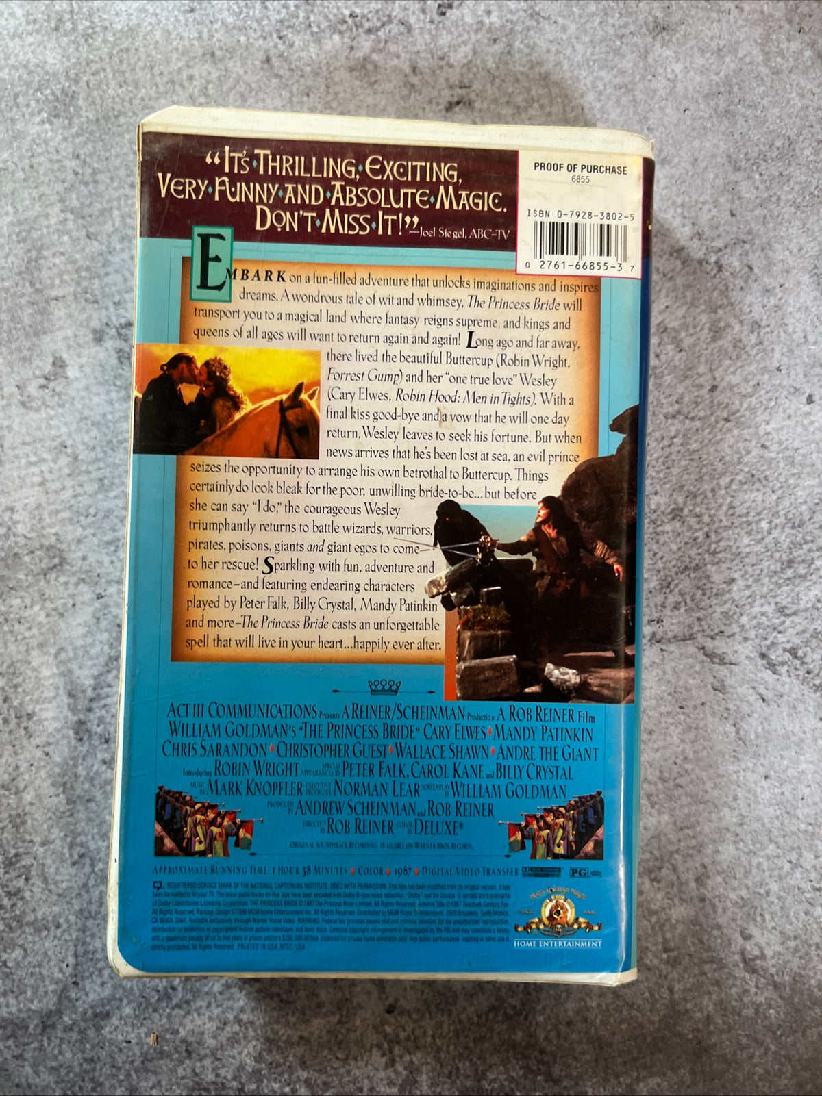 The Princess Bride (VHS Clamshell 1987) Family / Comedy [PG]