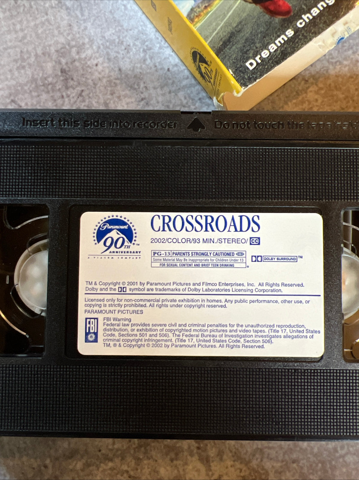 CROSSROADS (VHS 2002) Comedy / Romance [PG-13] Starring Britney Spears