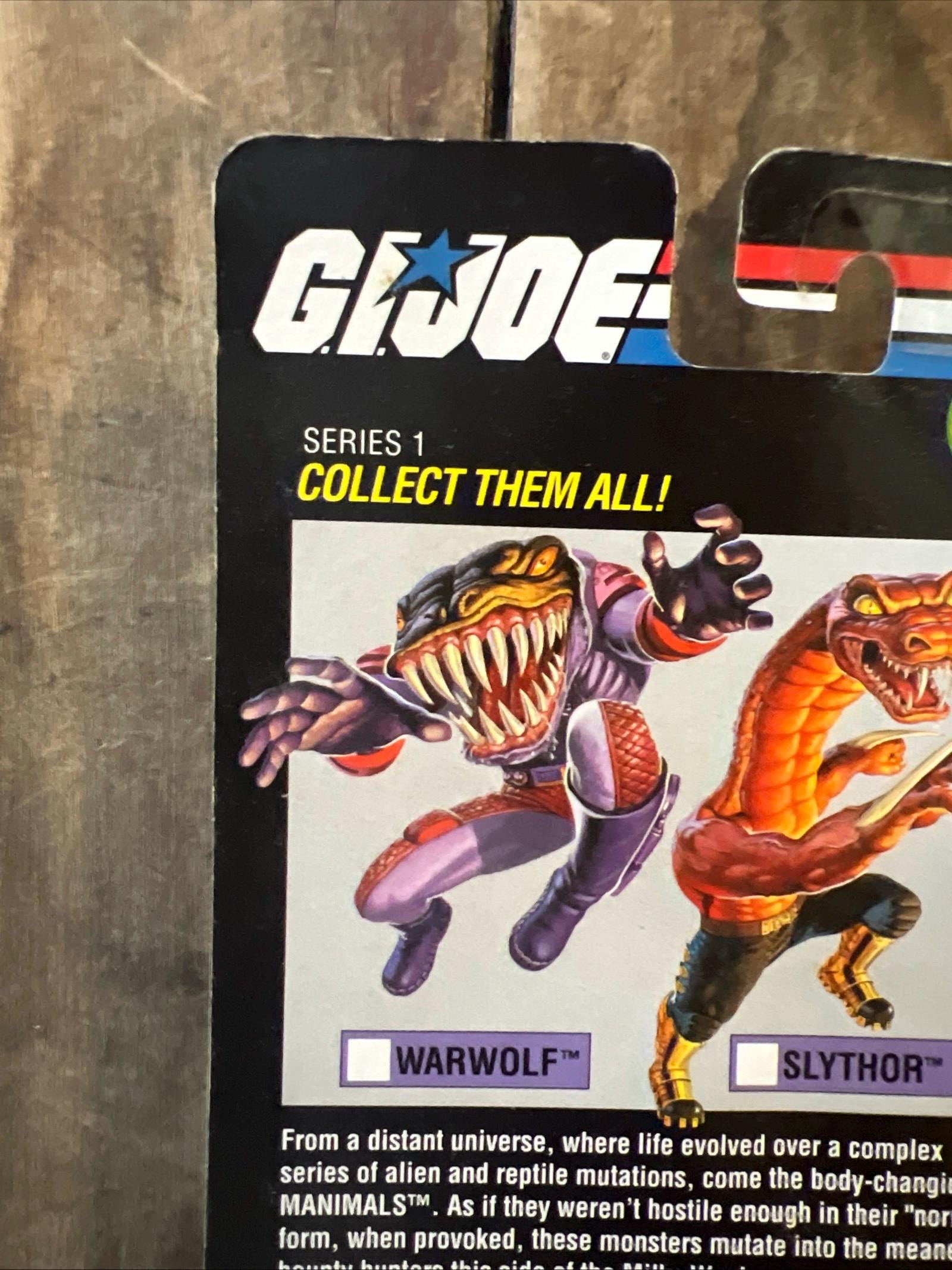 Hasbro GI JOE - MANIMALS Warwolf Action Figure - Sealed Original Card Series 1 Special Collector’s Edition