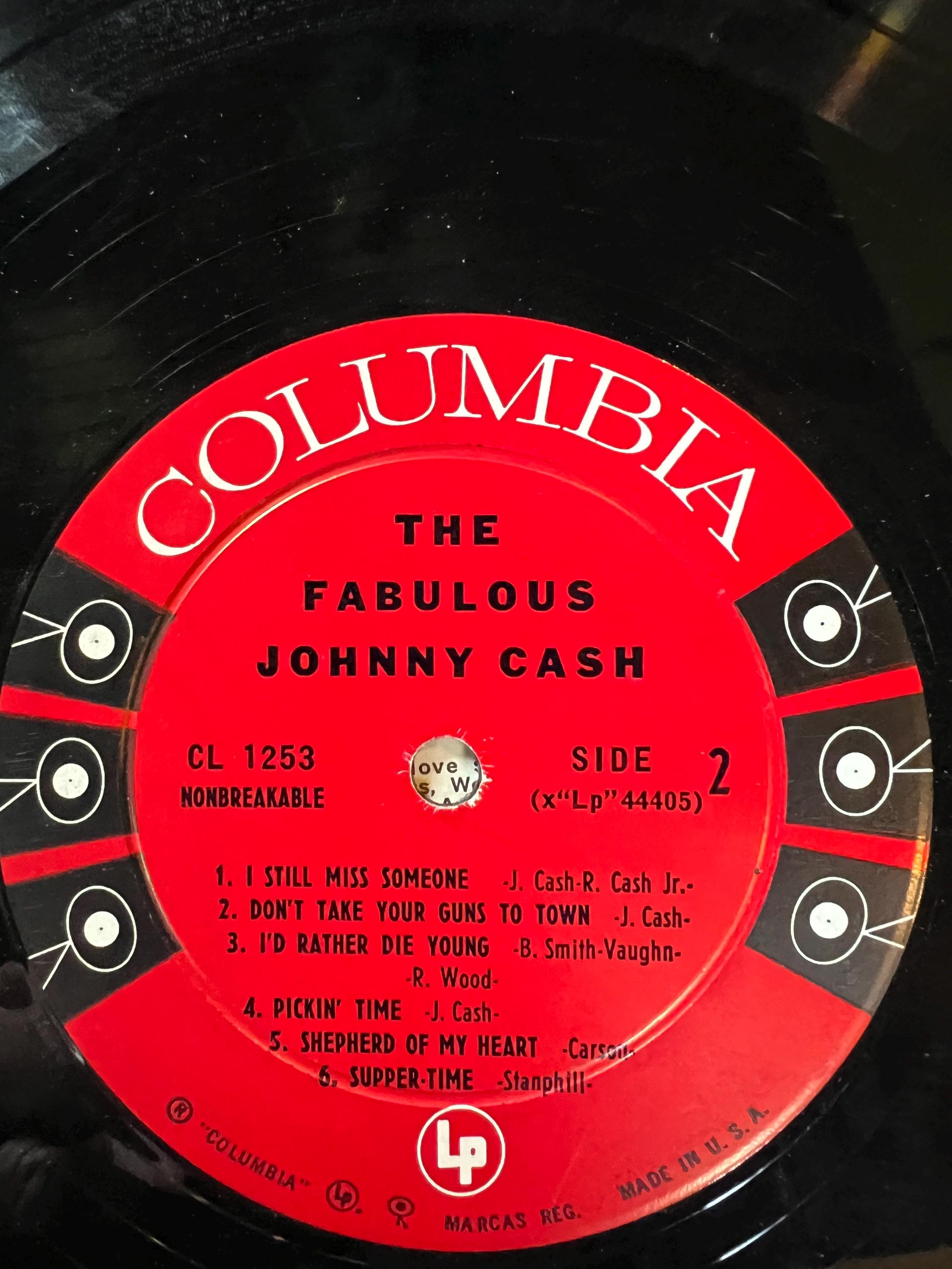Johnny Cash “The Fabulous Johnny Cash” - Retro Vinyl  - 1958 Original LP Record - Columbia Records - Country