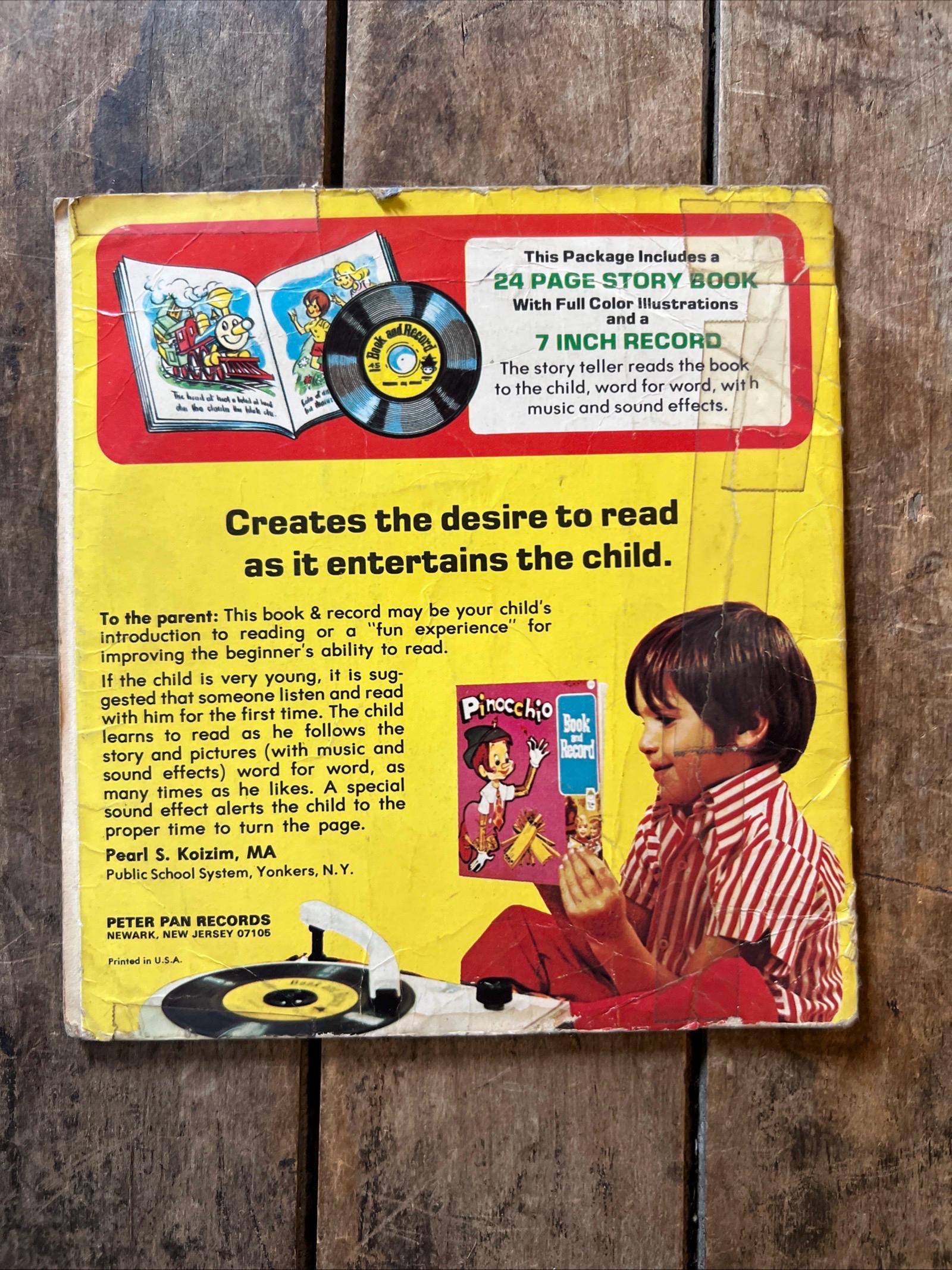 1974 Peter Pan Records - The FLINTSTONES Zoo Adventures - Book And 45 Record - Made in USA