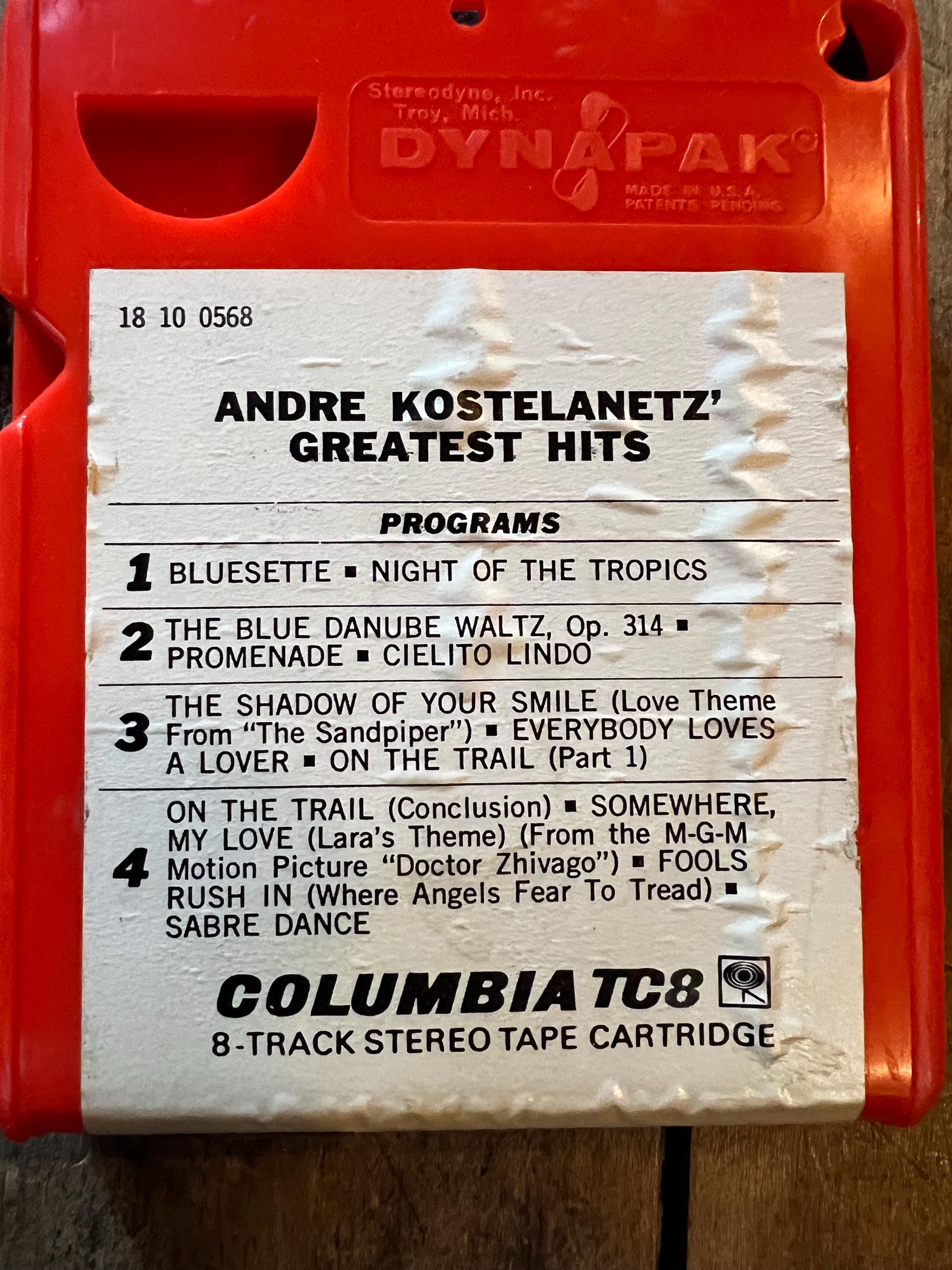 1968 Andre Kostelanetz Greatest Hits - Columbia Records 8-Track Tape