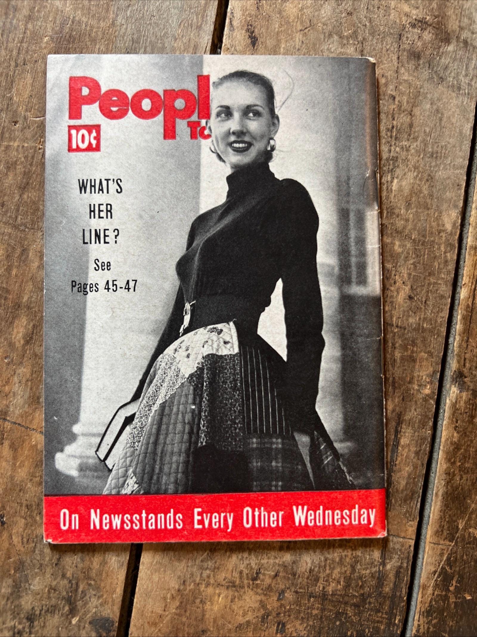 Vintage 1953 People Magazine: Joan Diener "Gasp Girl" Cover, Pocket Size