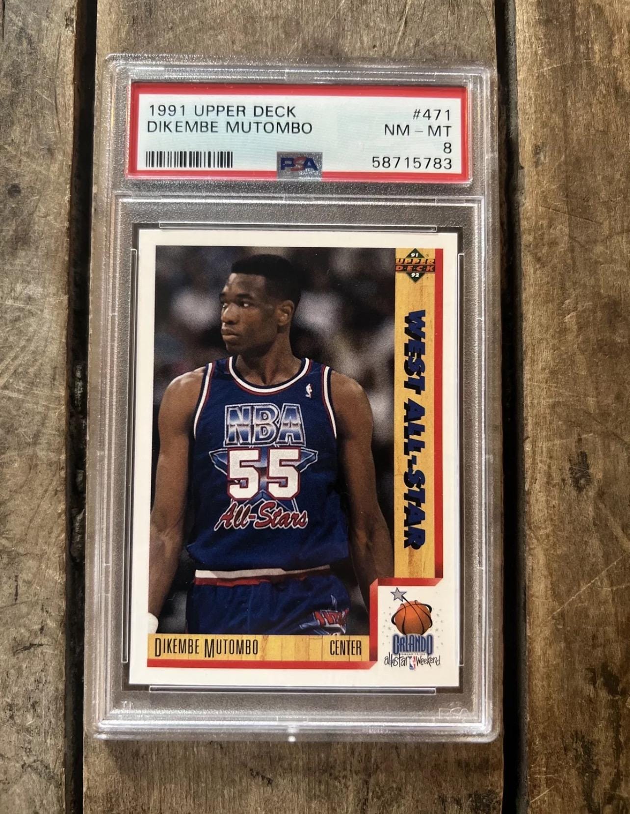 1991 Dikembe Mutombo Upper Deck All-Star Card - PSA 8