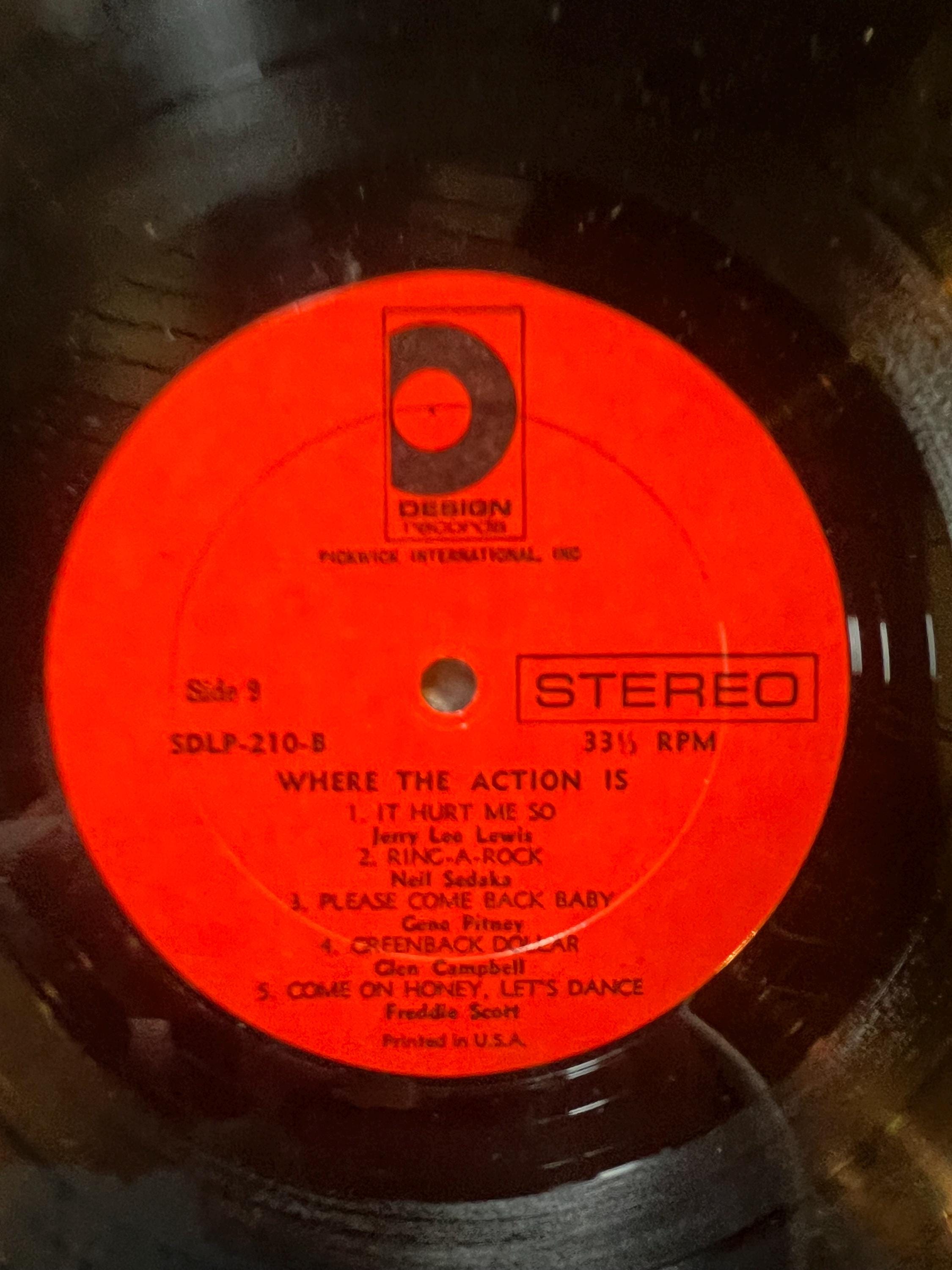 Vintage 1965 'Where The Action Is' Compilation LP - Rock & Roll Oldies