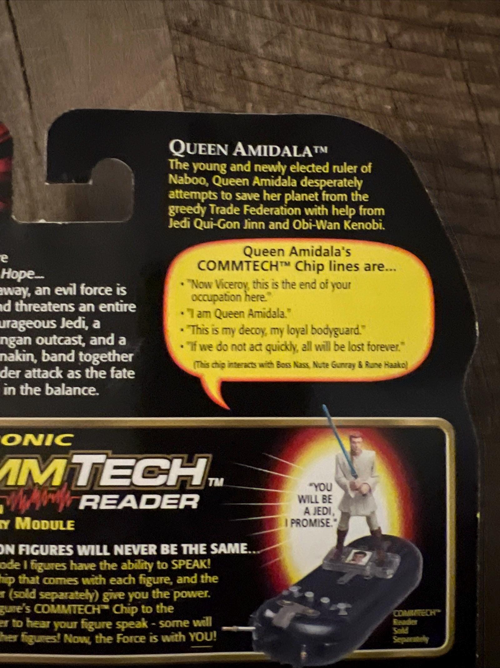 1998 Queen Amidala Action Figure – Star Wars Episode 1, Commtech Chip