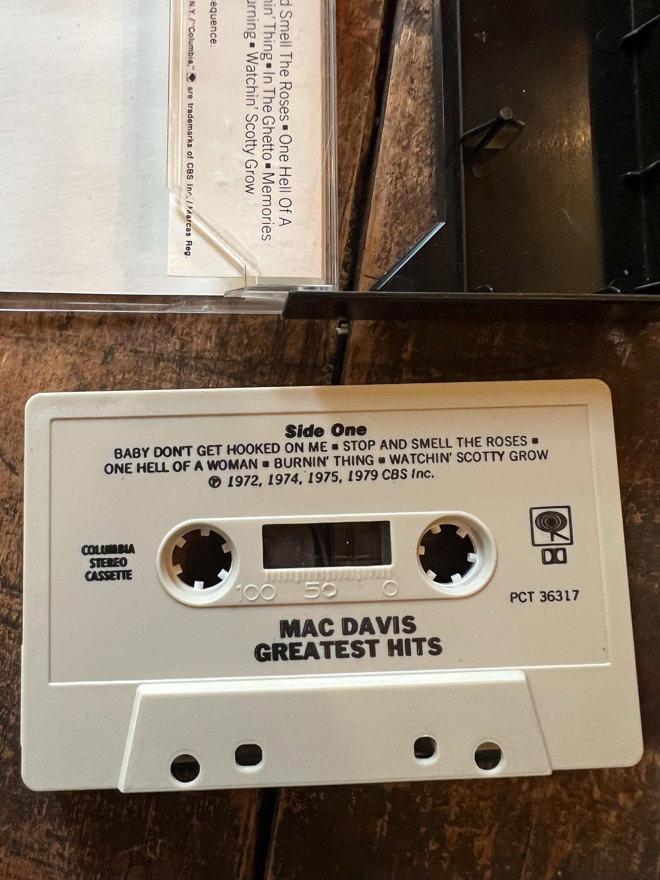1979 Mac Davis Greatest Hits Cassette Tape - Columbia Records