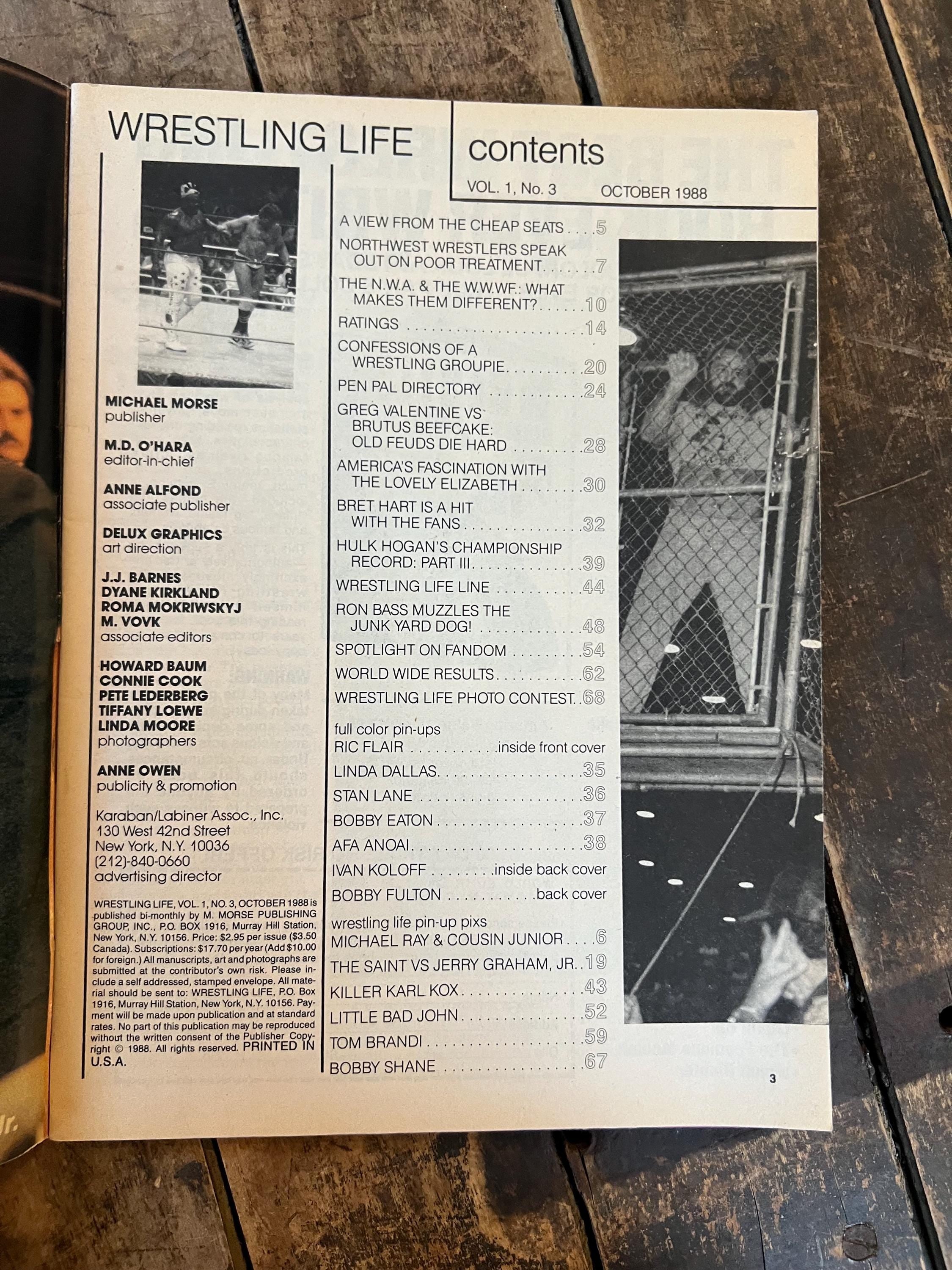 Wrestling Life Magazine  - October 1988 - WWF WWE - Macho Man & Miss Elizabeth