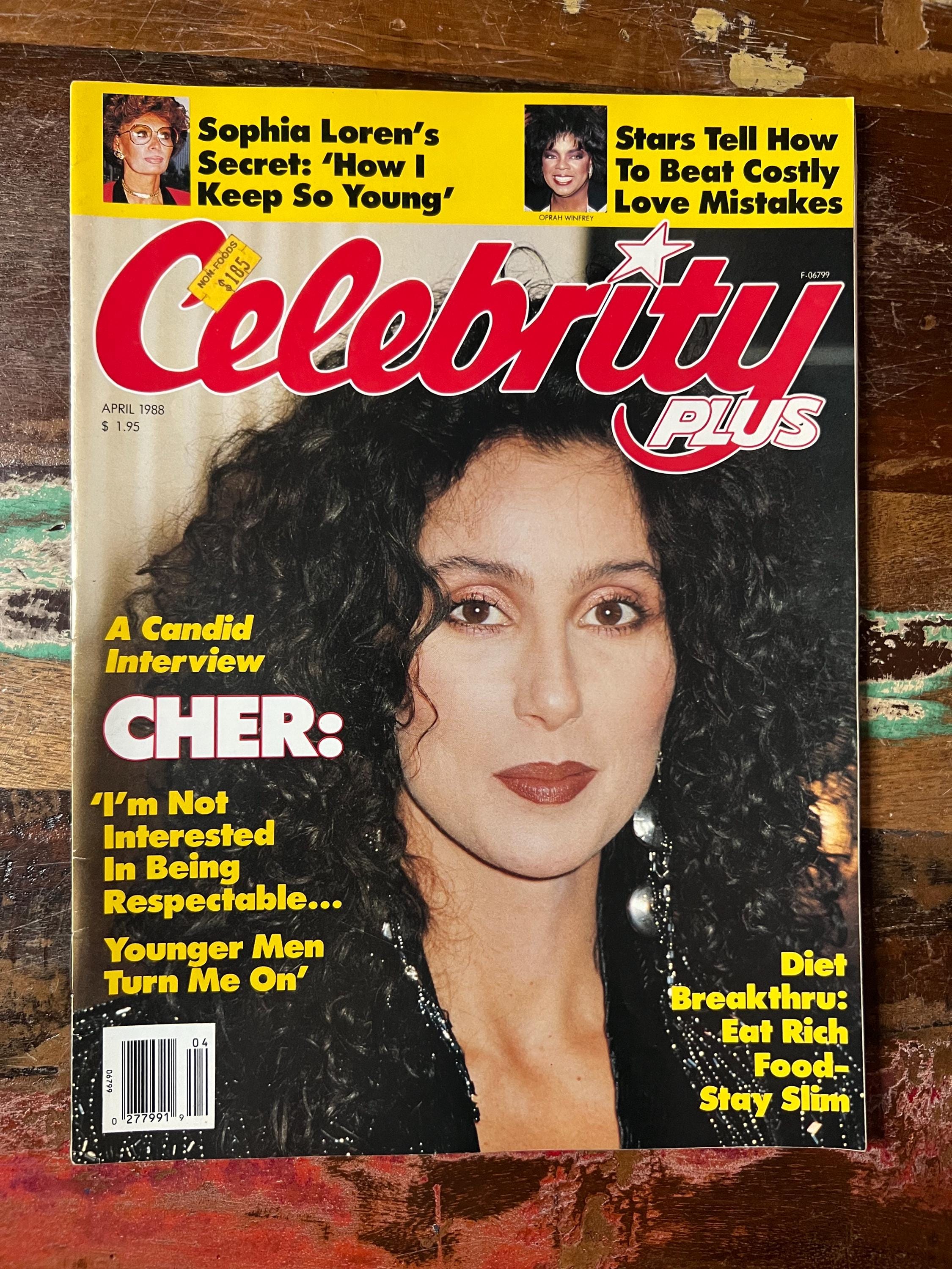 Celebrity Plus Magazine - Gossip / Tabloid - April 1988 Issue - CHER Cover