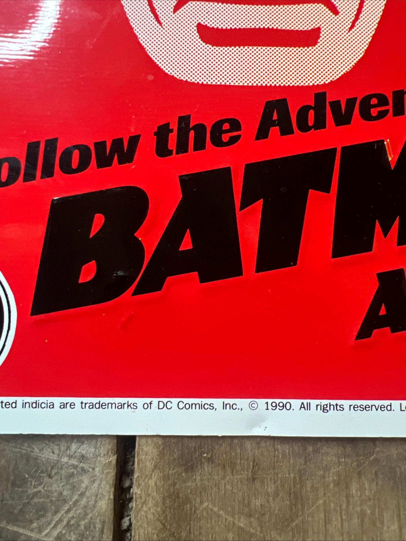 1990 BATMAN and ROBIN - DC Comics - Kitchen Sink Press - Embossed Metal sign Advertising - Daily Comic Strip Sign