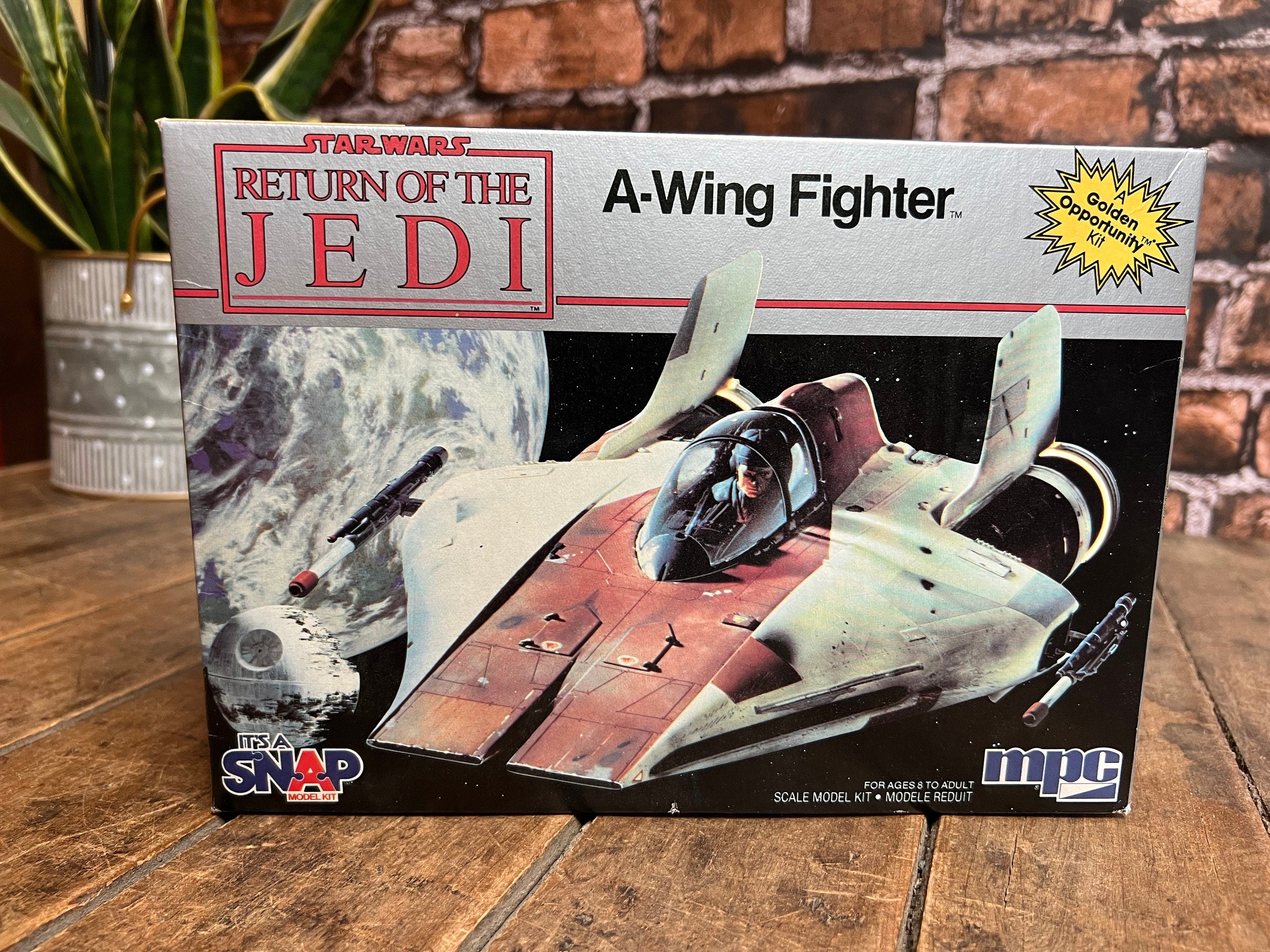 Vintage 1983 Star Wars Return of The Jedi A-Wing Fighter MPC Model Kit Empty Box