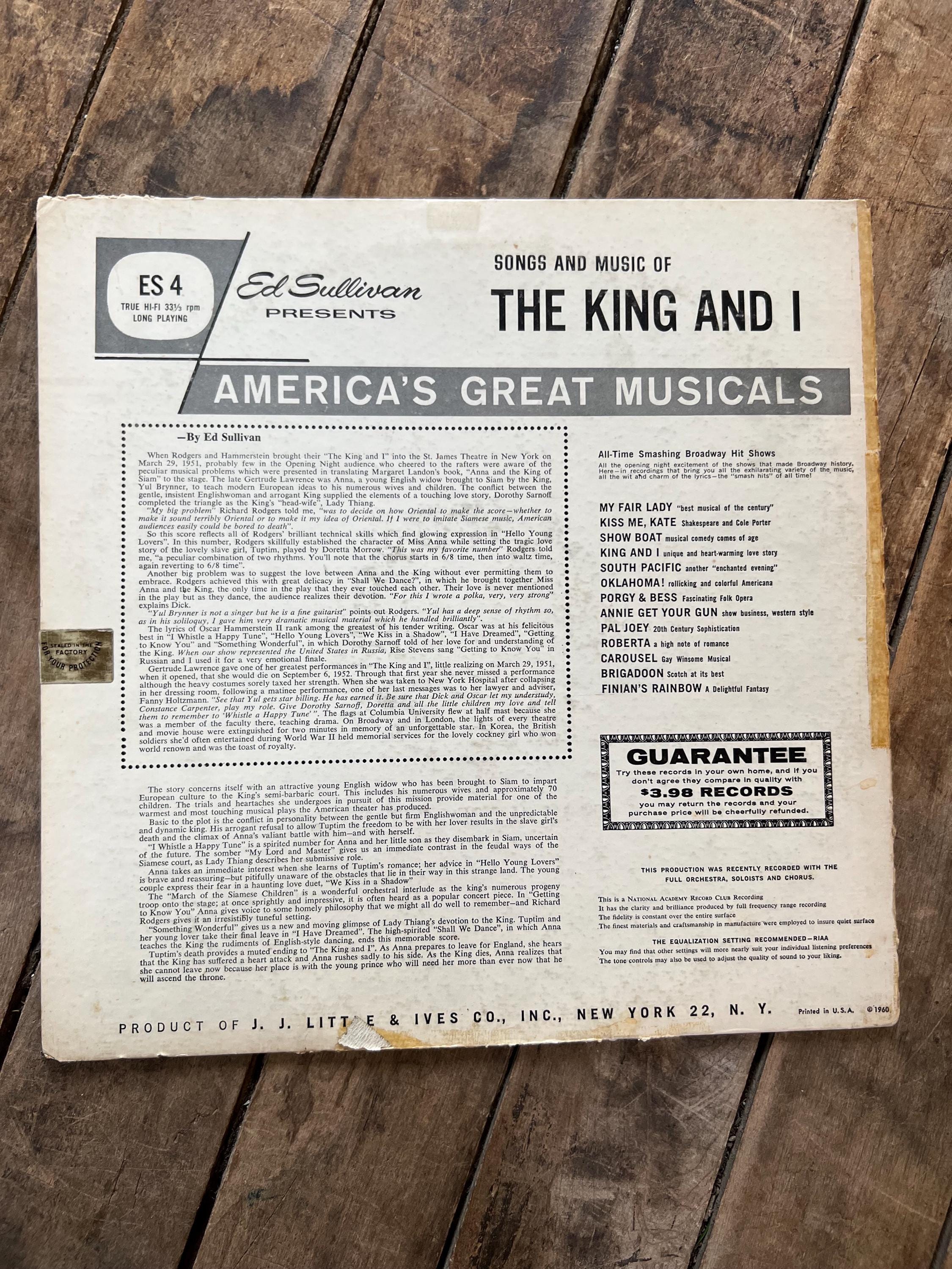 Ed Sullivan Presents “The King and I” - 1960 Record - LP Vinyl Album
