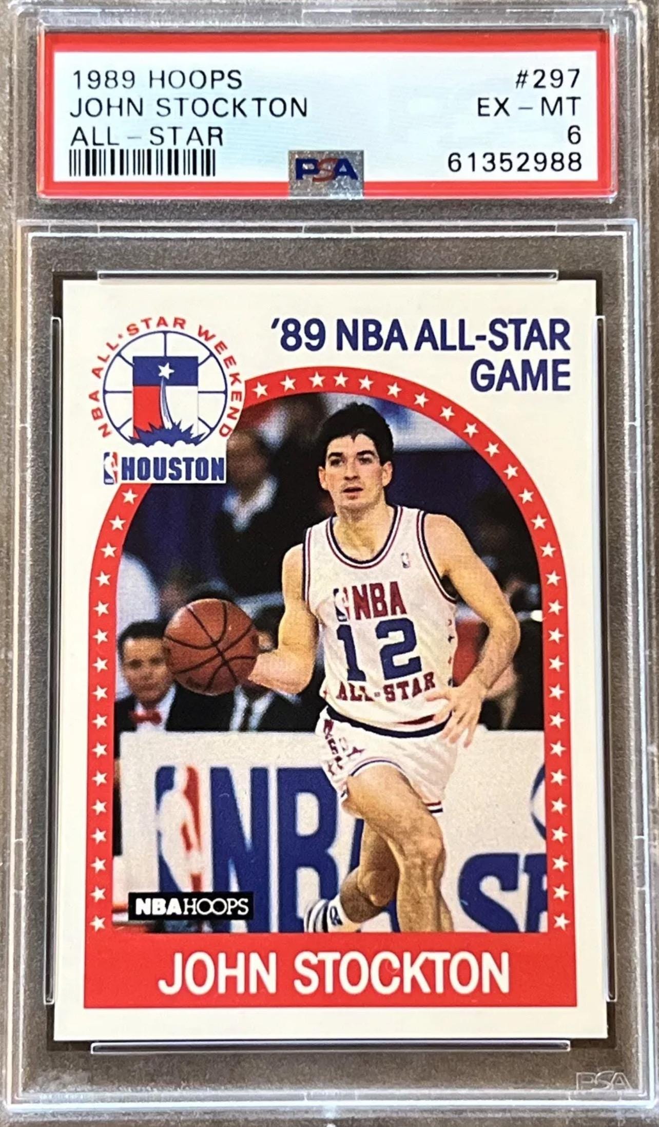 1989 NBA Hoops John Stockton All-Star Card - PSA 6 Graded