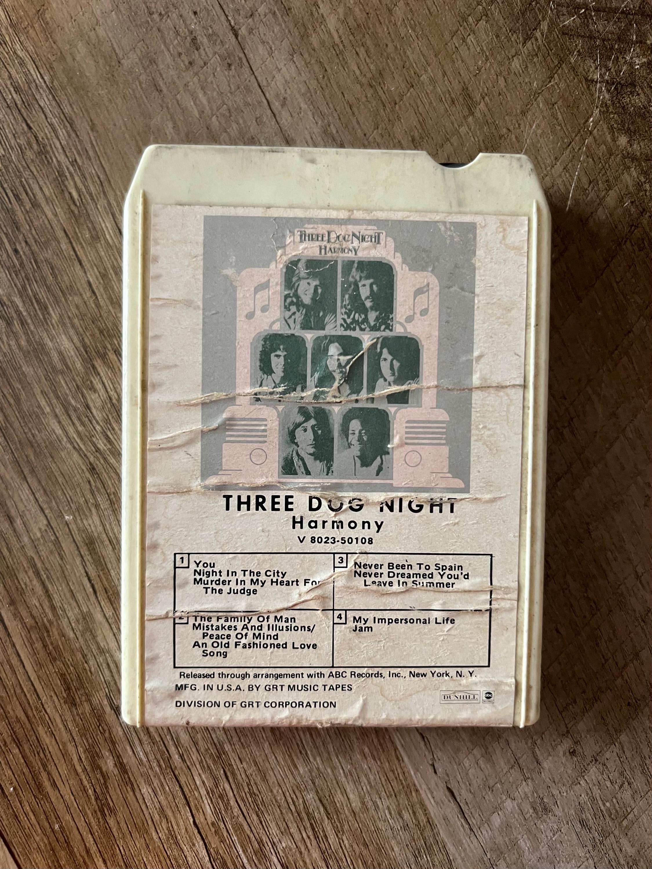 1971 Three Dog Night “Harmony” - Dunhill Records 8-Track Tape