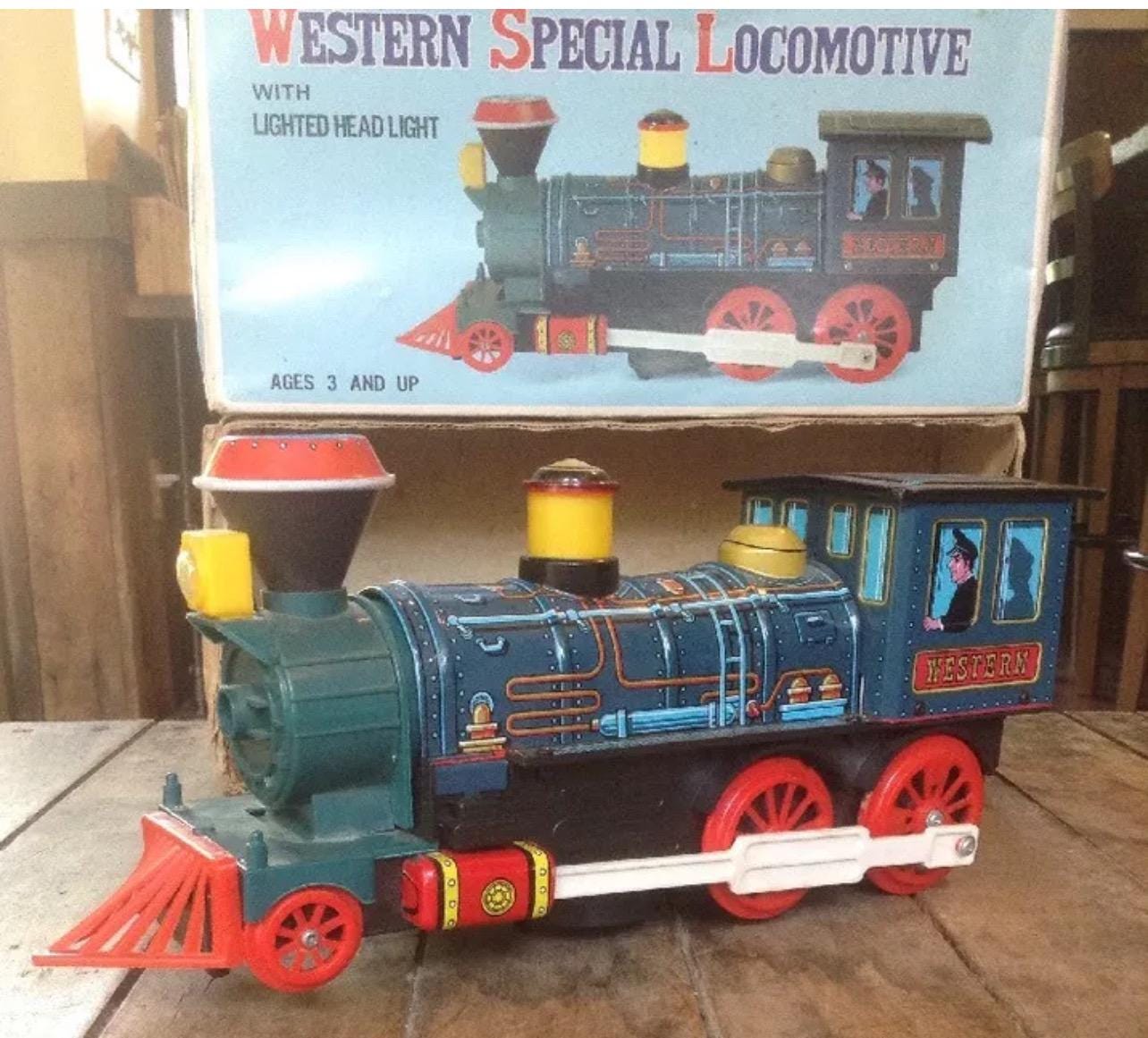 Vintage Western Special Locomotive Toy Train - Made in Korea - With Original Box