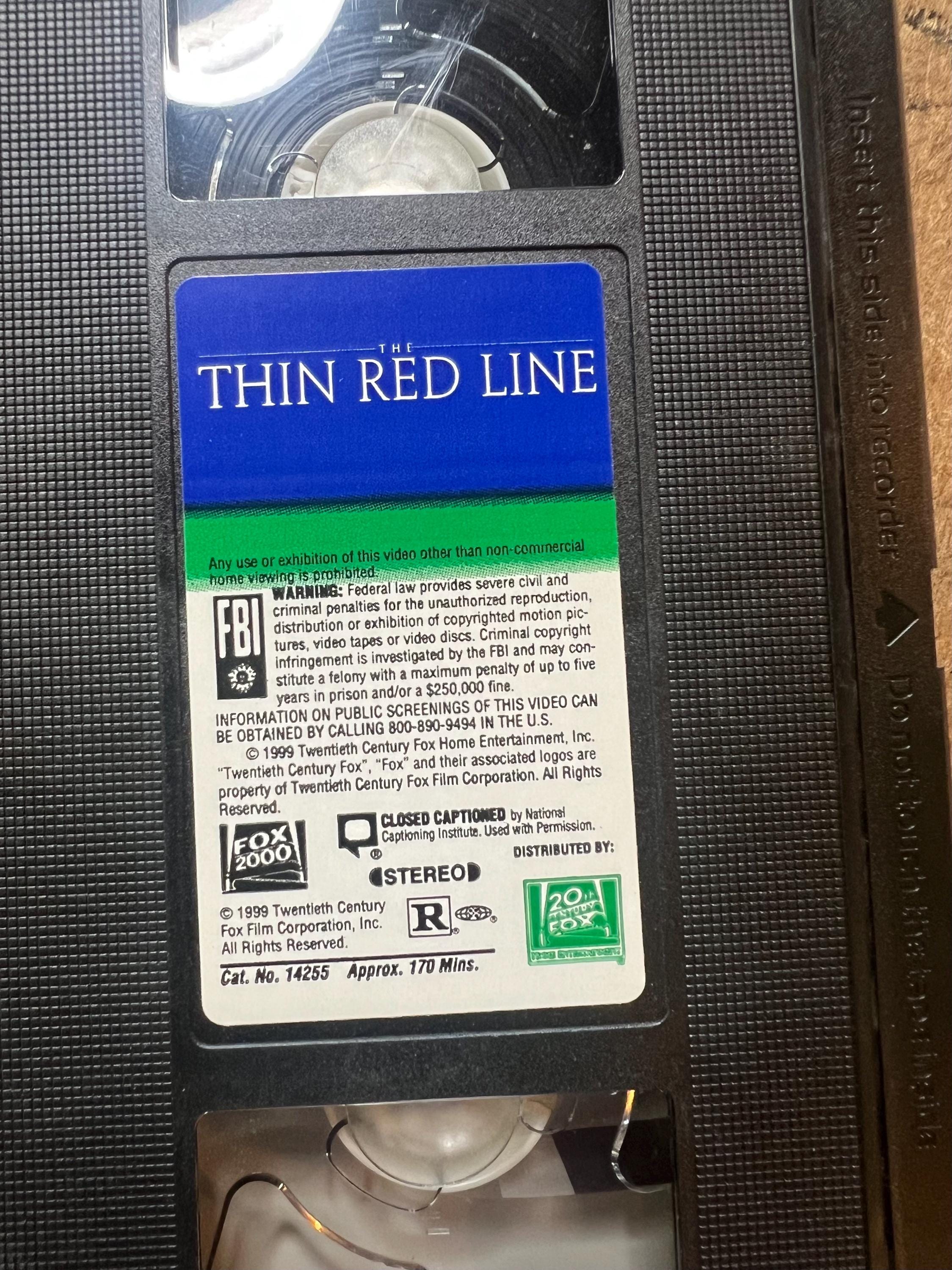 The Thin Red Line VHS - 1999 War Movie - Academy Award Nominee