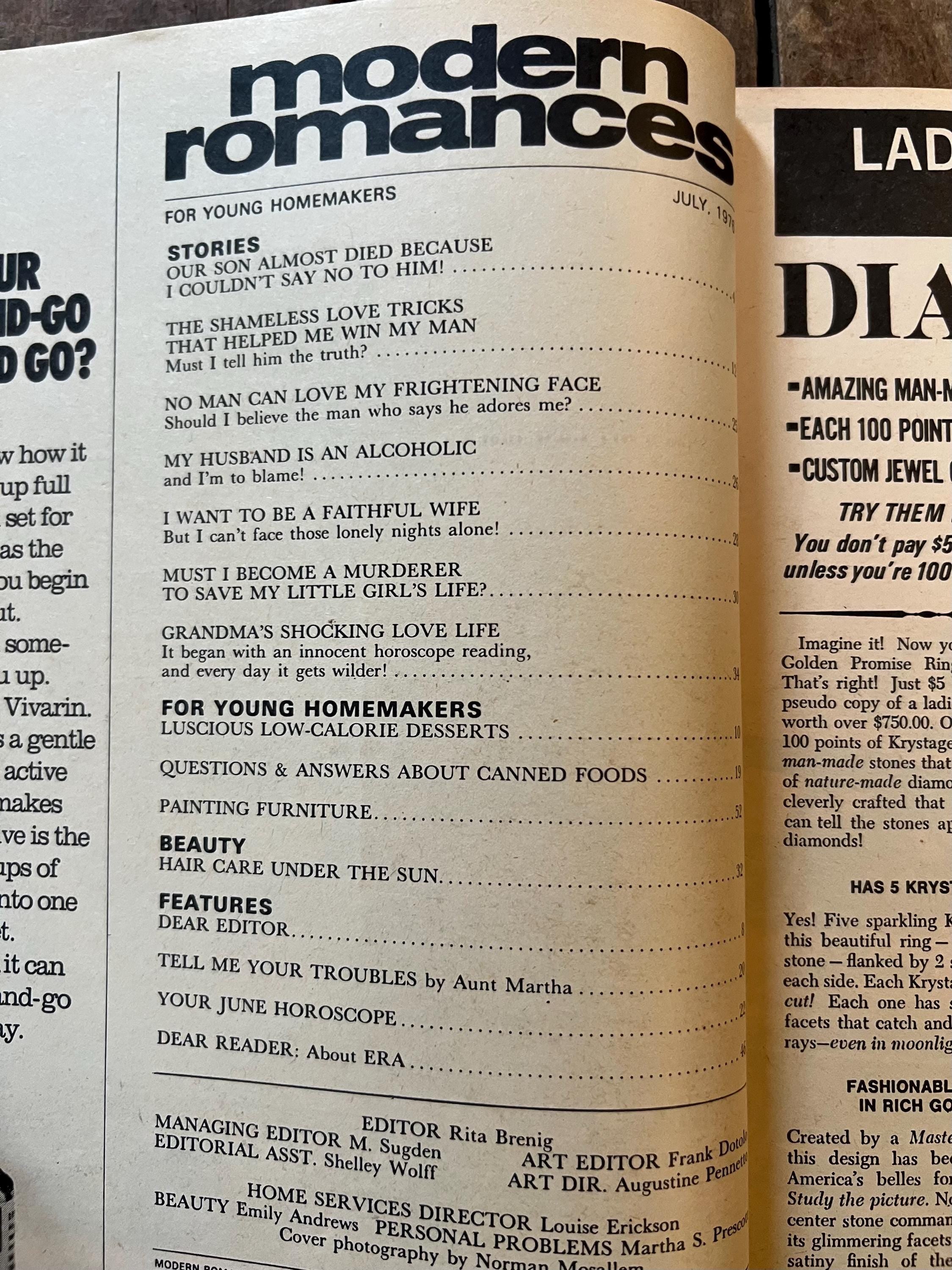 Dell Modern Romances Magazine (July 1976)  Magazine For The Young Homemaker