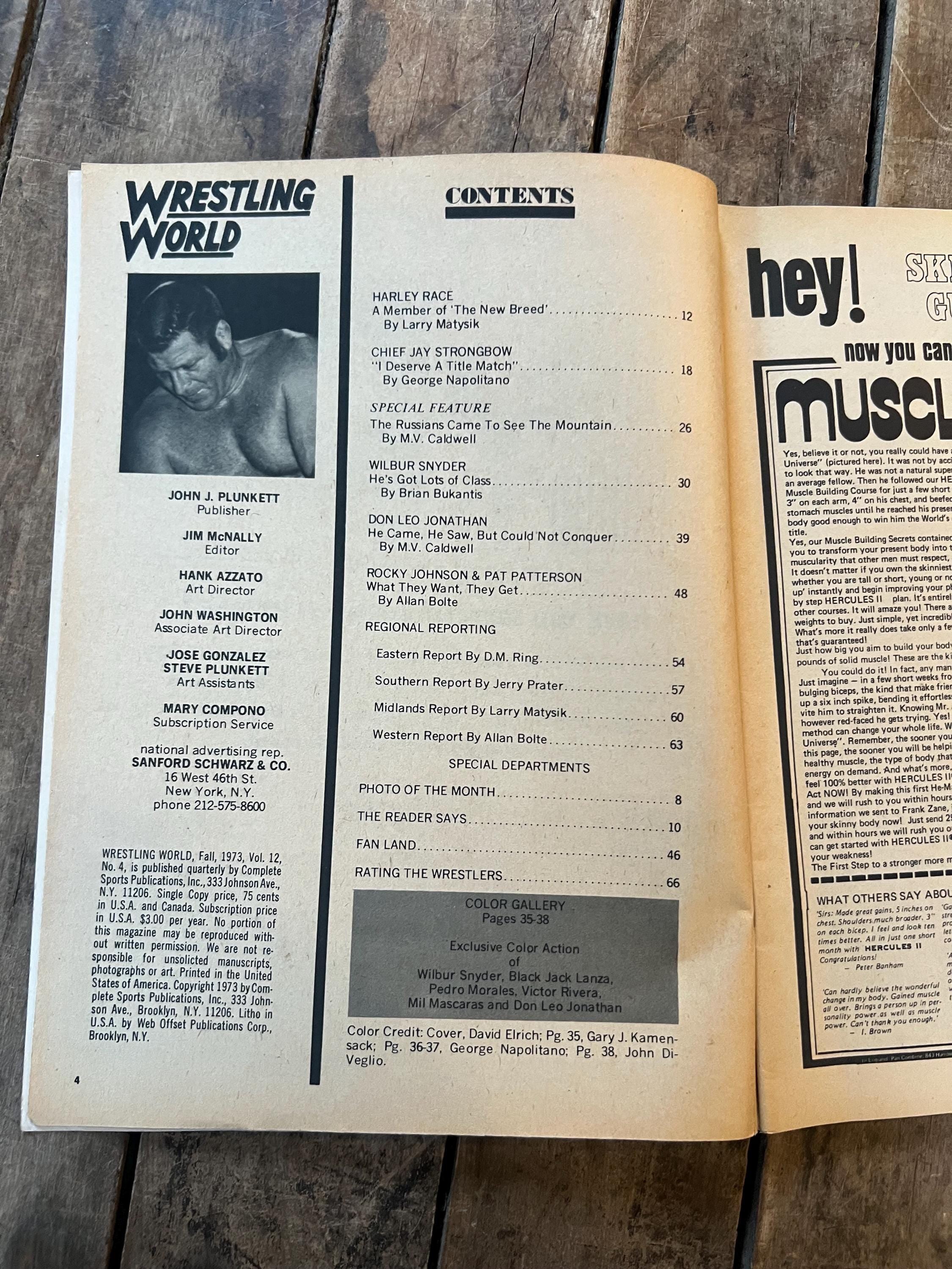 Wrestling World Magazine - Fall 1973 Issue - WWF / WWE