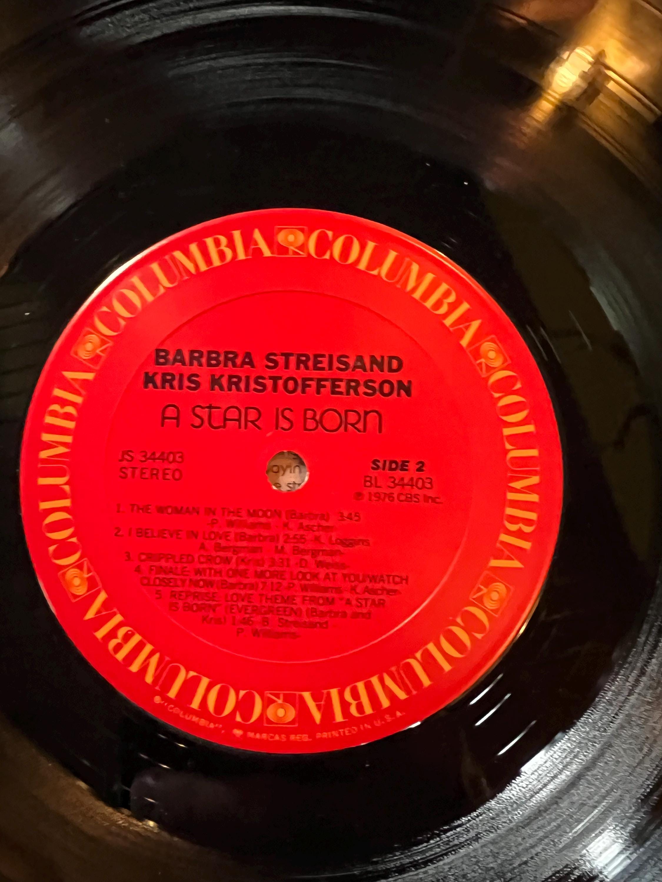 Barbra Streisand & Kris Kristoffer’s. " A Star is Born" LP - 1976 Columbia Retro Vinyl Record