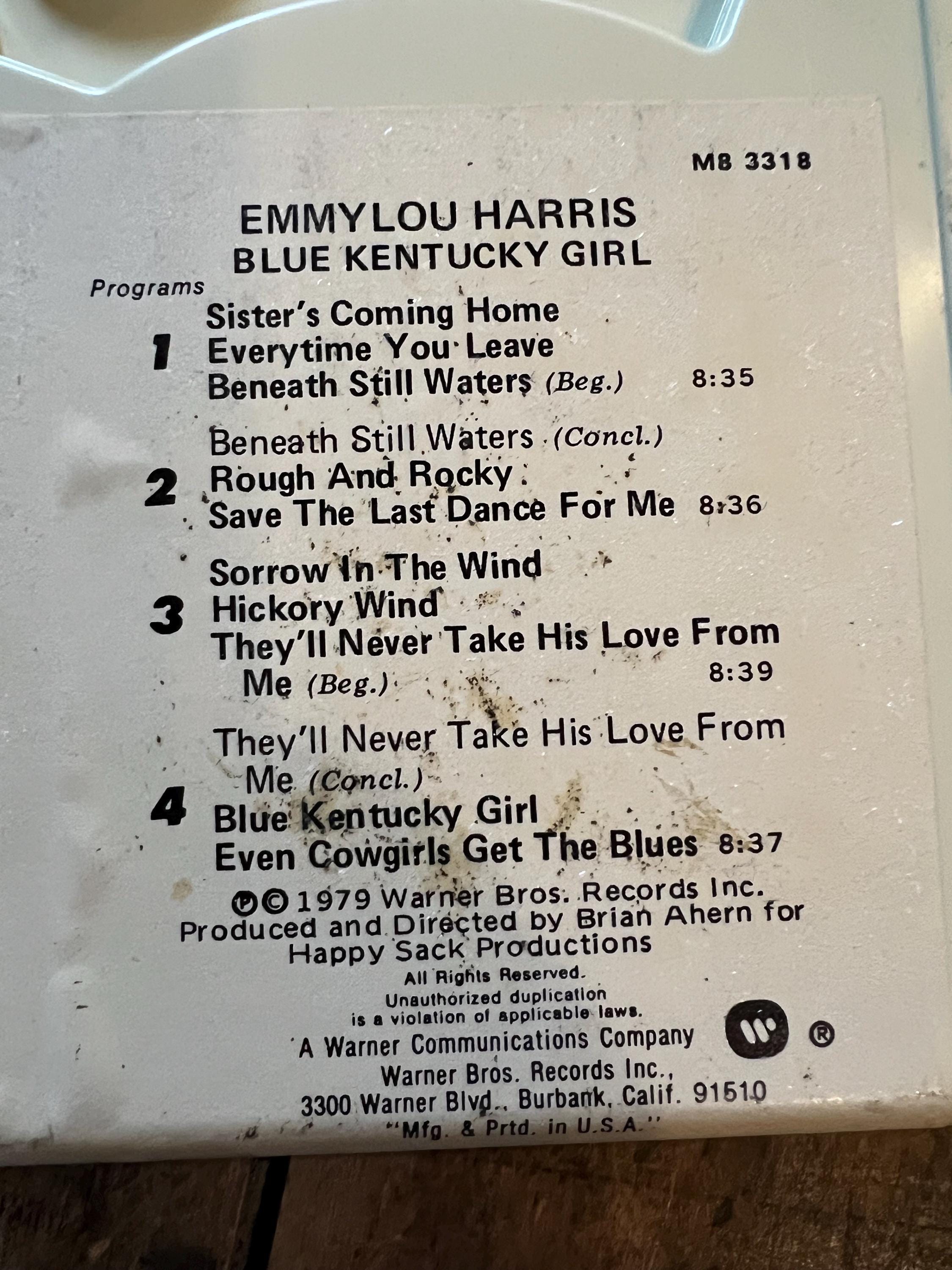 1979 Emmylou Harris “Blue Kentucky Girl “ - Warner Bros. Records 8-Track