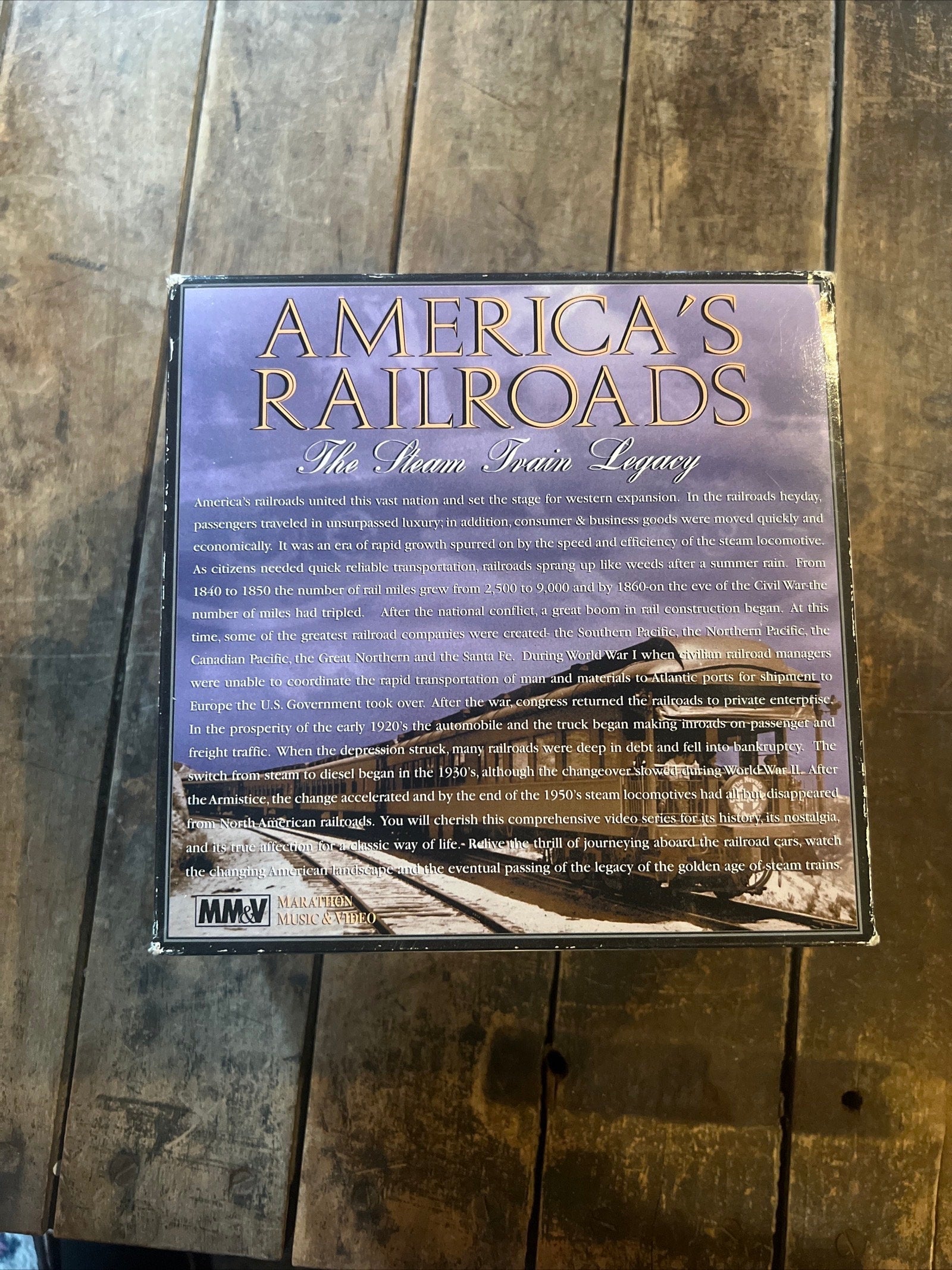 1995  America’s Railroad The Steam Train Legacy - Complete VHS Movie Box Set 7 Movie Lot
