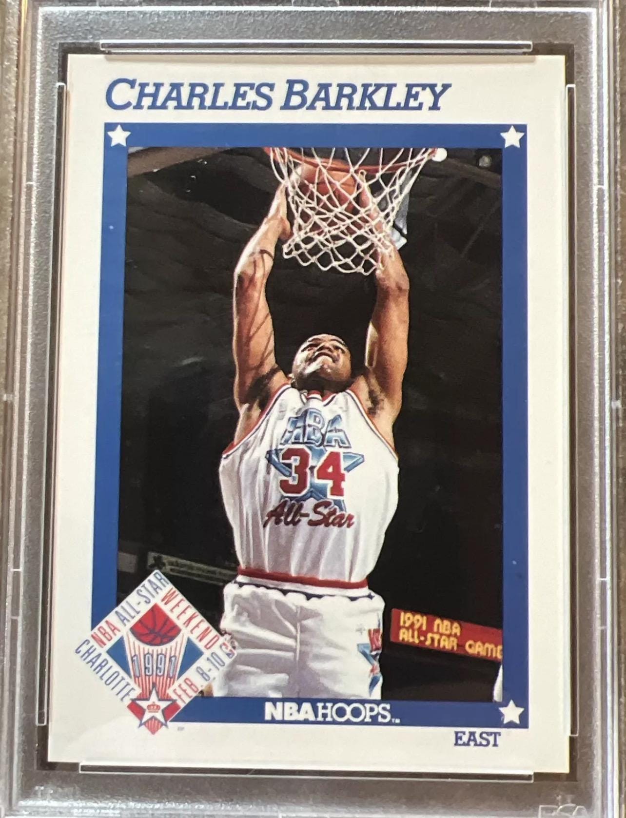 Vintage 1991 NBA Hoops Charles Barkley All-Star Card - PSA 8