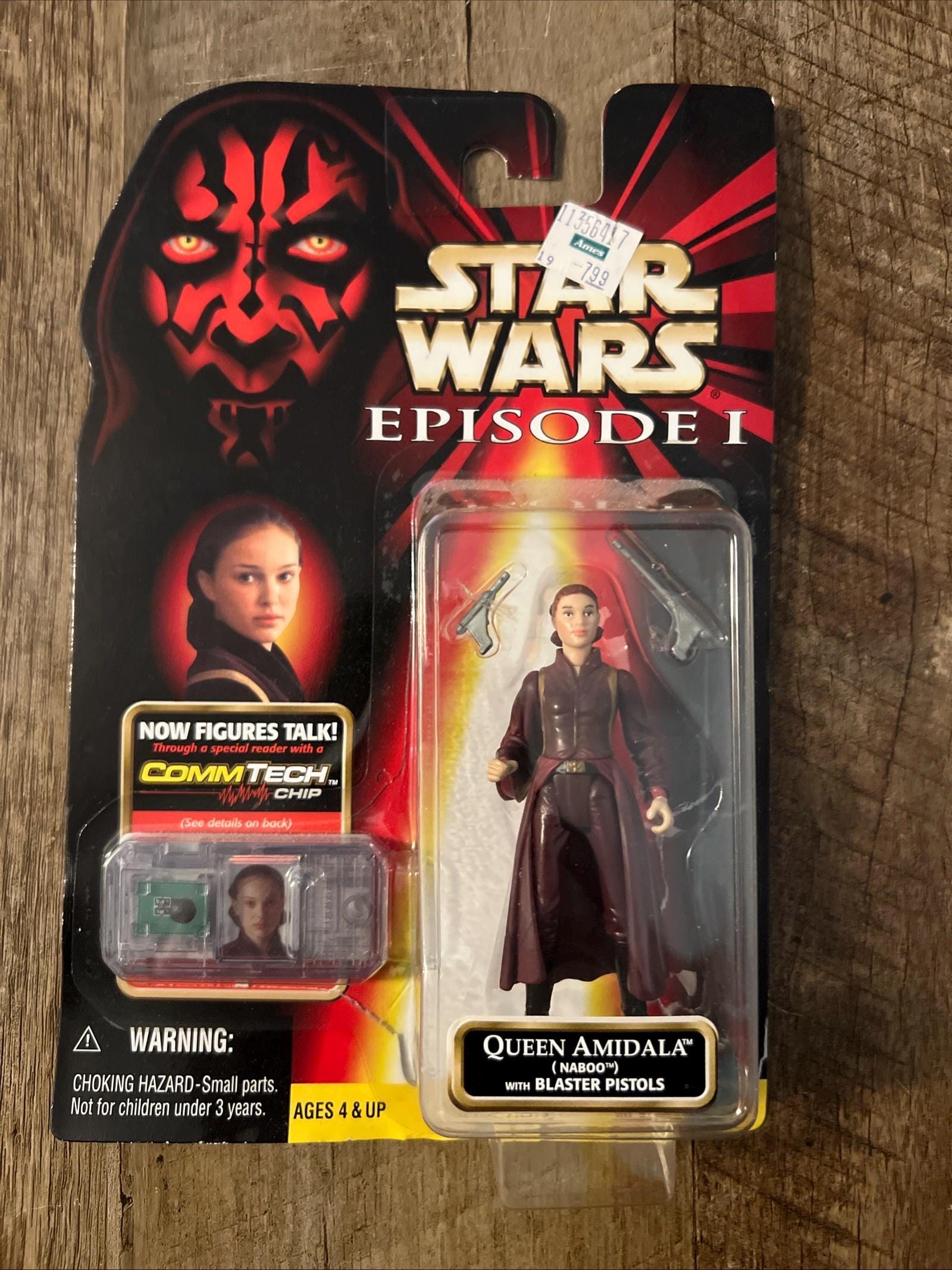 1998 Queen Amidala Action Figure – Star Wars Episode 1, Commtech Chip