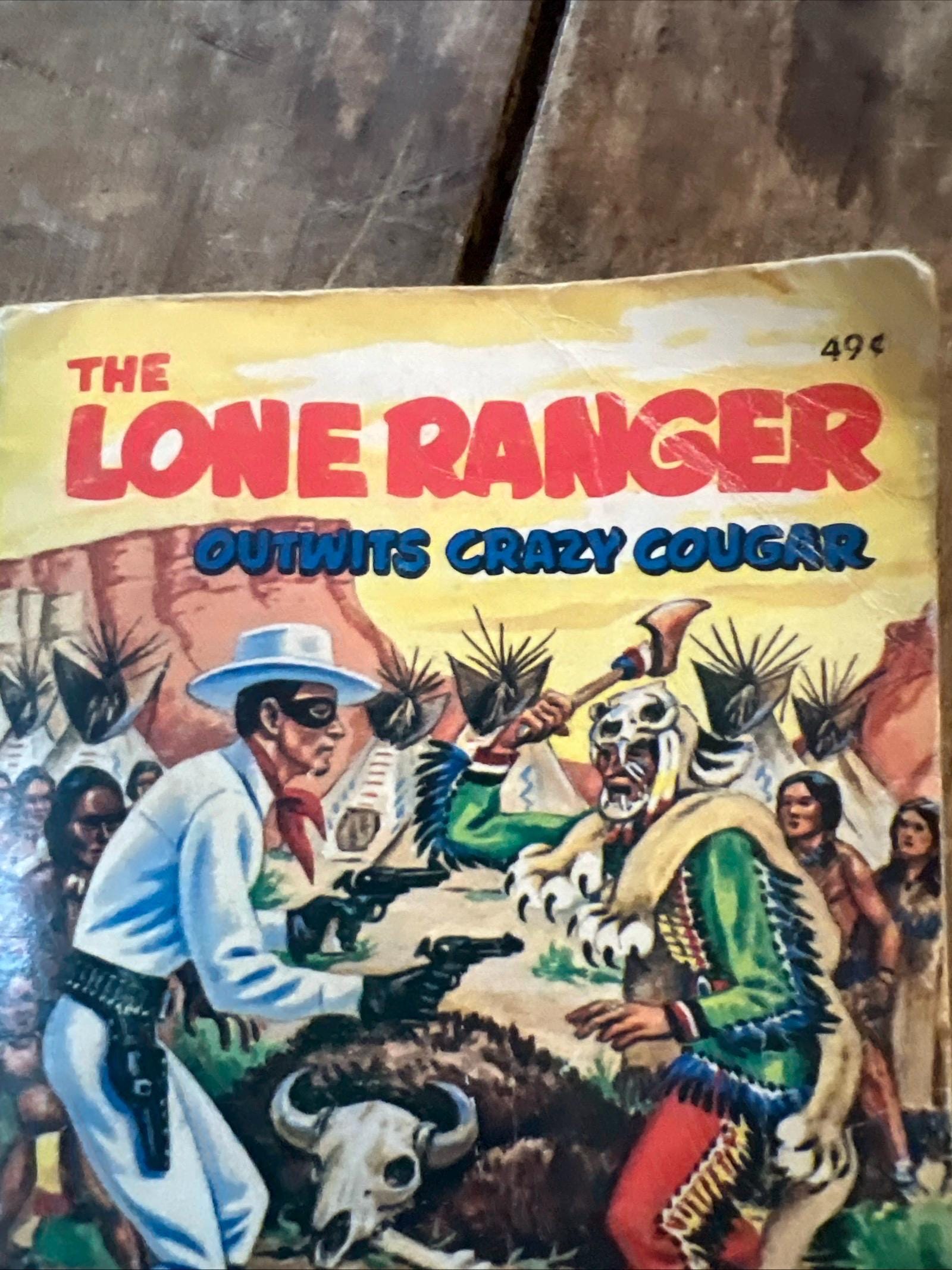 Vintage 1968 The Lone Ranger Book: Outwits Crazy Cougar, Whitman Book #5774