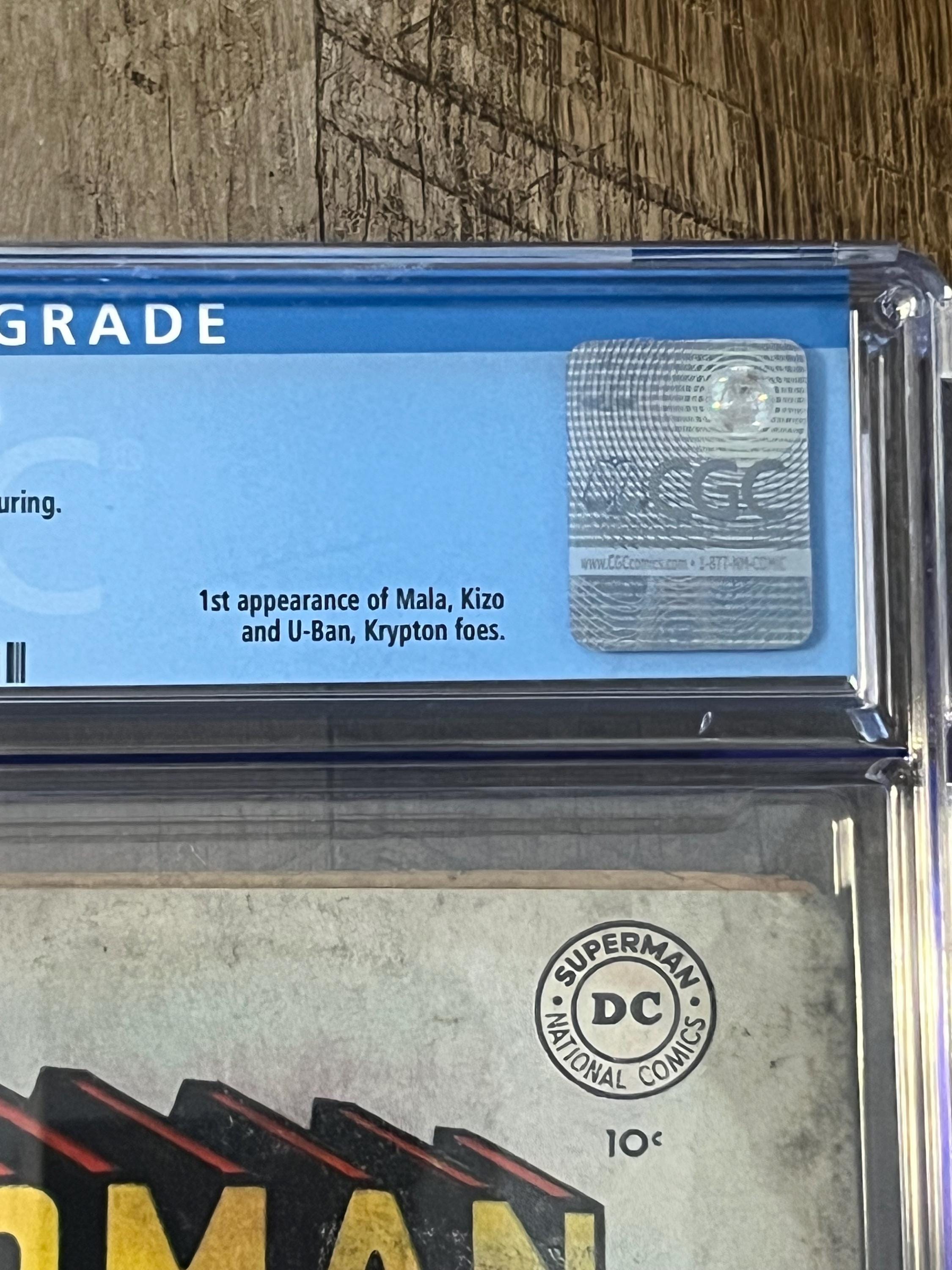 Vintage 1950 Superman DC COMIC #65 / Graded Comic CGC 1.8 / First appearance of Mala, Kizo, and U-Ban Krypton Foes - Key Issue