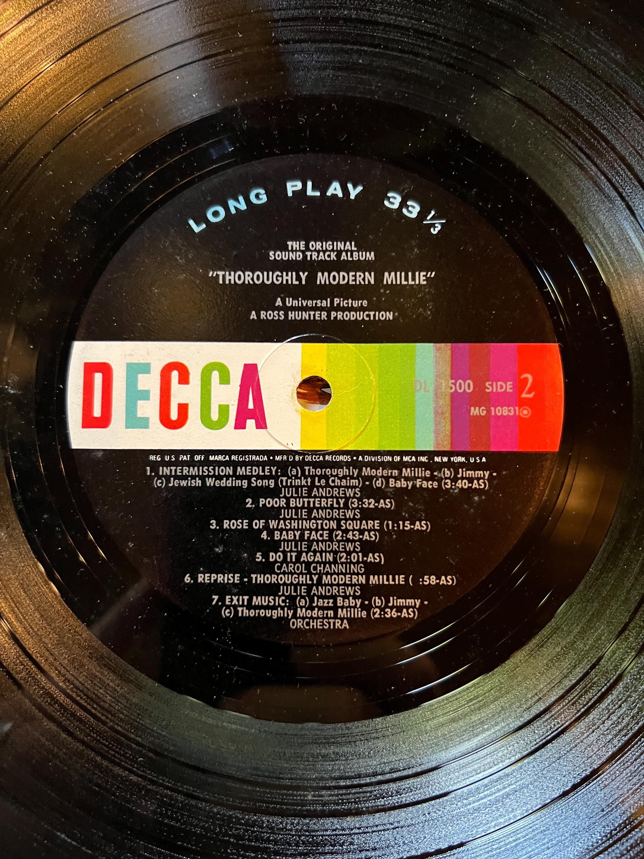 Thoroughly Modern Millie (Original Motion Picture Soundtrack) LP- 1967 Decca Retro Vinyl Record