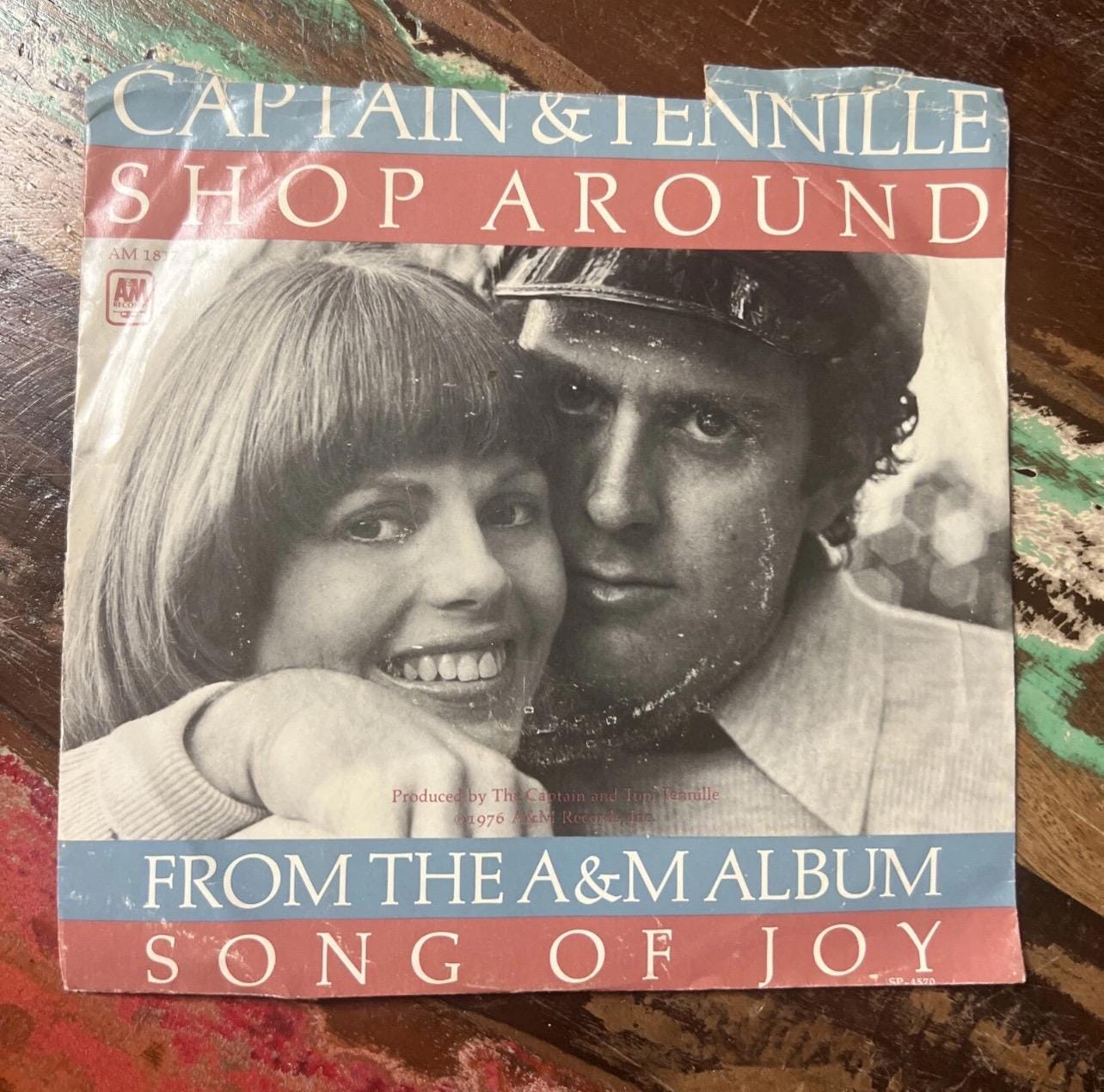 CAPTAIN & TENNILLE - Butterscotch Castle - Shop Around - 45 Record (1976) Retro Vinyl  - Original  Record